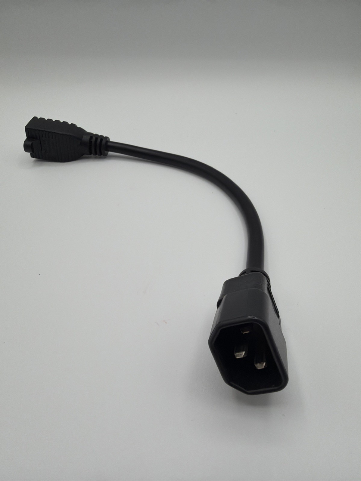 1ft IEC320 C14 Male To 3 Prong NEMA 5-15 Outlet Female Power Cord - Black