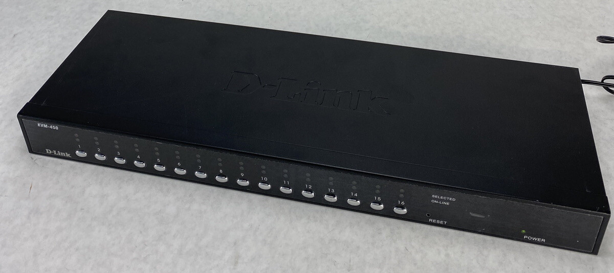 D-Link KVM-450 16 Port KVM Switch PS/2 Stackable NOS
