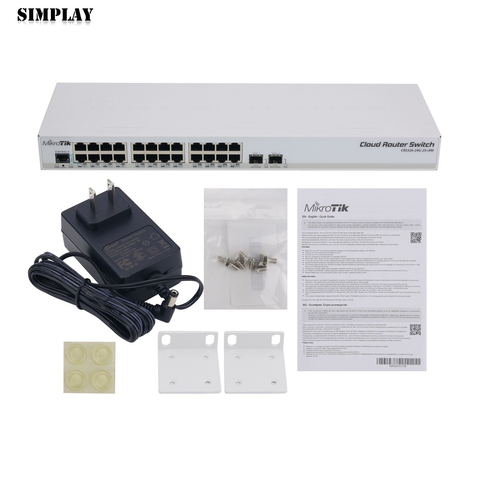 CRS326-24G-2S+RM 24-Port Cloud Router Switch  ROS Dual System for MikroTik