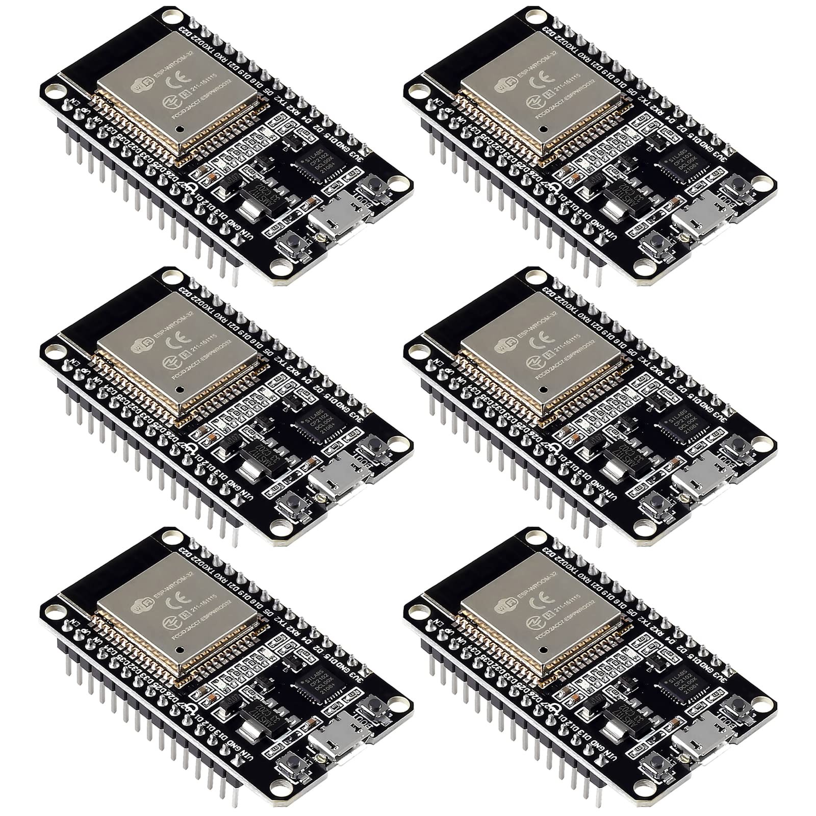 6Pcs ESP32 ESP-WROOM-32 Development Board ESP32S 2.4GHz Dual-Core WiFi Blueto...