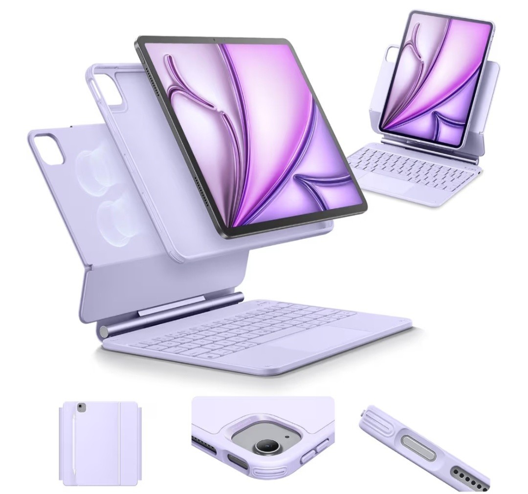 ESR for iPad Air 11/Pro 11 Inch Case Keyboard, Multi-Mode Magnetic Stand Purple