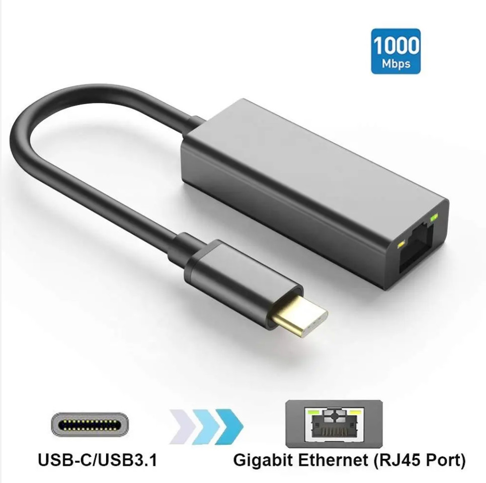 MACBOOK PRO USB C 3.1 TO GIGABIT ETHERNET - RJ45 PORT - SPACE GREY