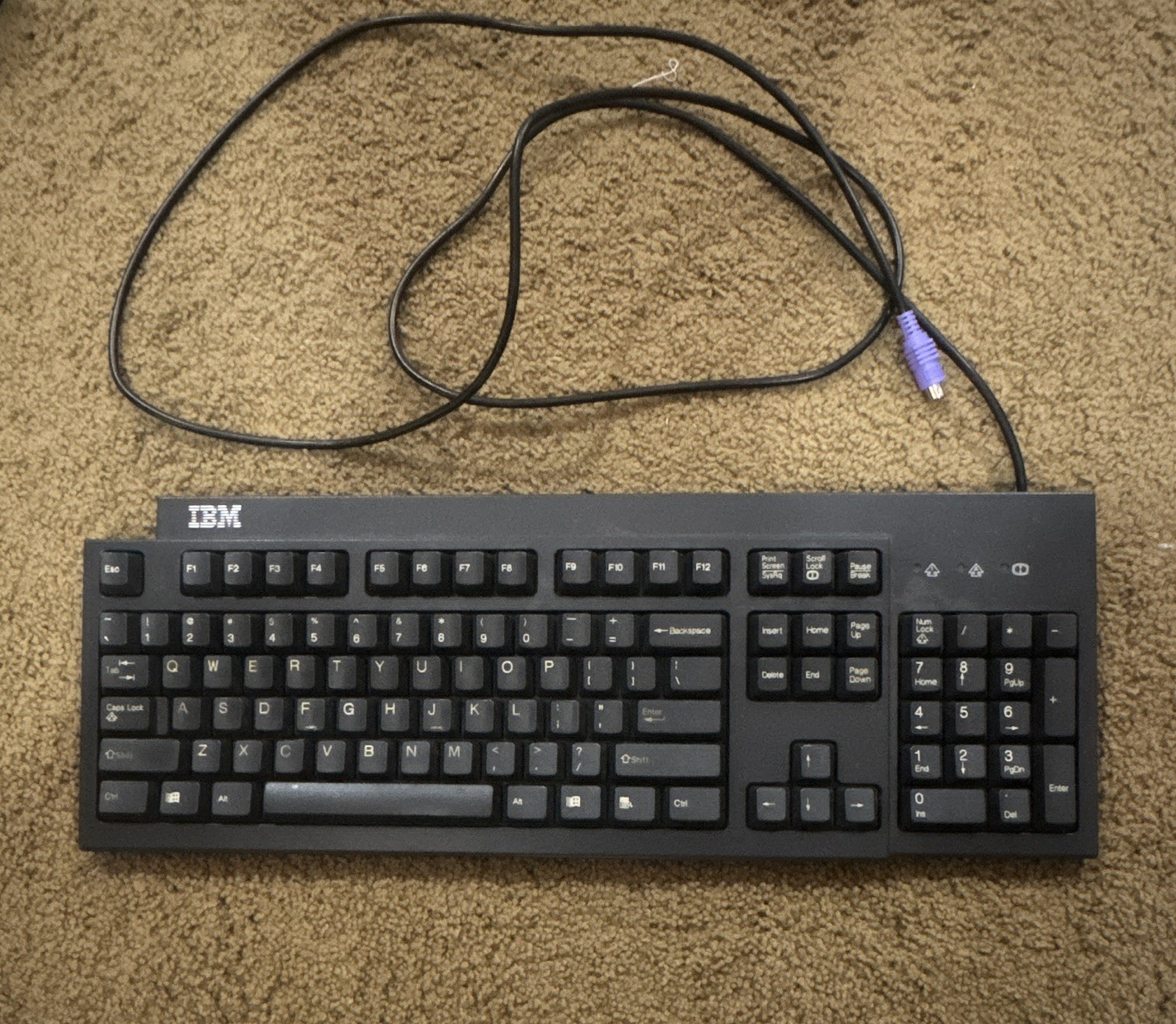 IBM KB-9910 Wired PS/2 Enhanced Function Keys QWERTY English Black 37L2551