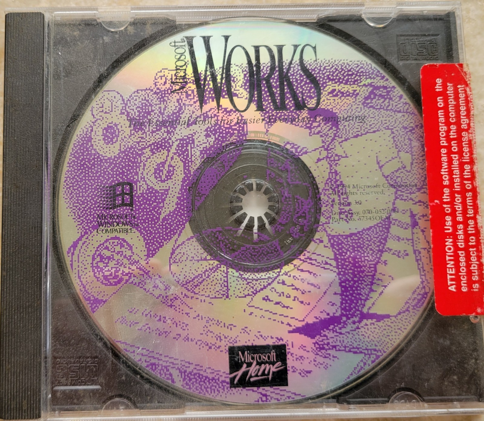 Vintage CD - Microsoft Works, Part No. 57345OEM