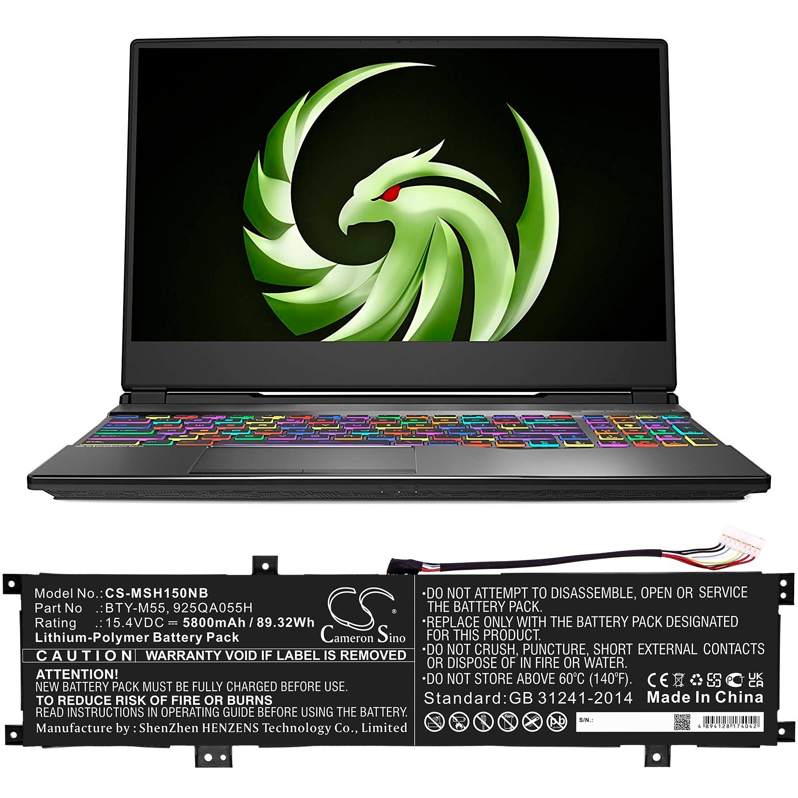 BATTERIE 5800mAh BTY-M55 925QA055H For MSI Alpha 15 A3DDK A4DEK