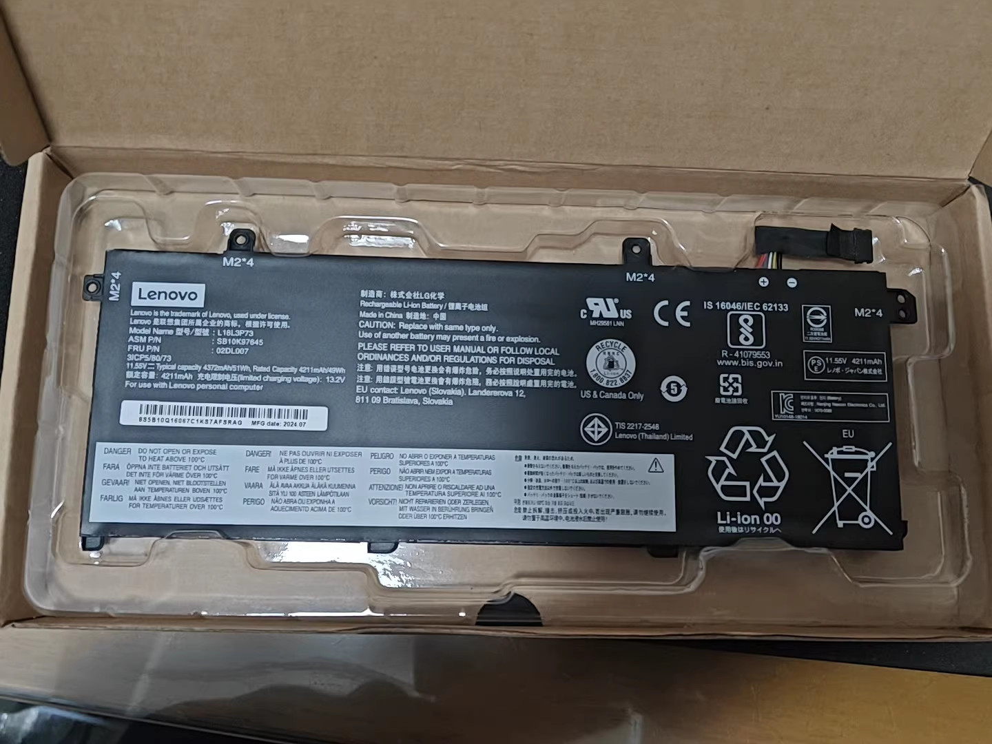 New Genuine 51Wh L18L3P73 Battery For Lenovo ThinkPad T490 T495 P43S P14s Gen 1