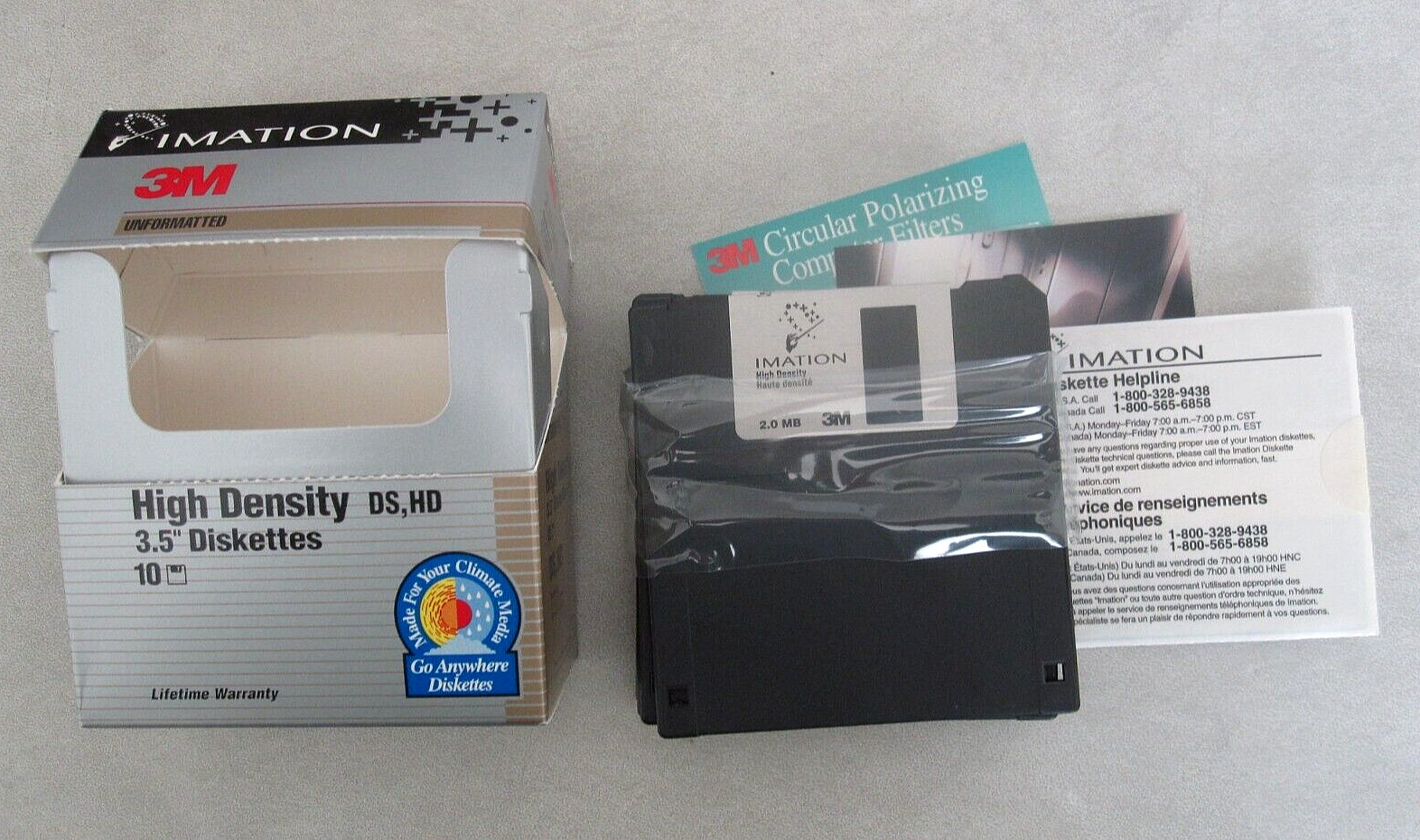 Diskettes - never used - 3M unformatted High Density, 2.0MB