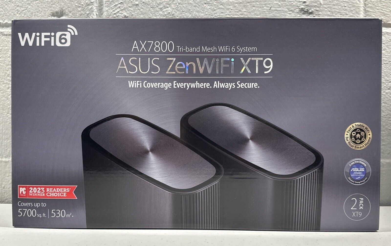 BOX ONLY ASUS ZenWiFi XT9 AX7800 Tri-Band  Router 2-pack Charcoal BOX ONLY
