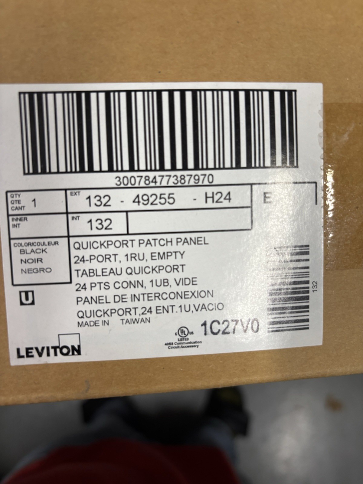 Leviton 1U Quick Port 24 Port CAT5e Patch Panel