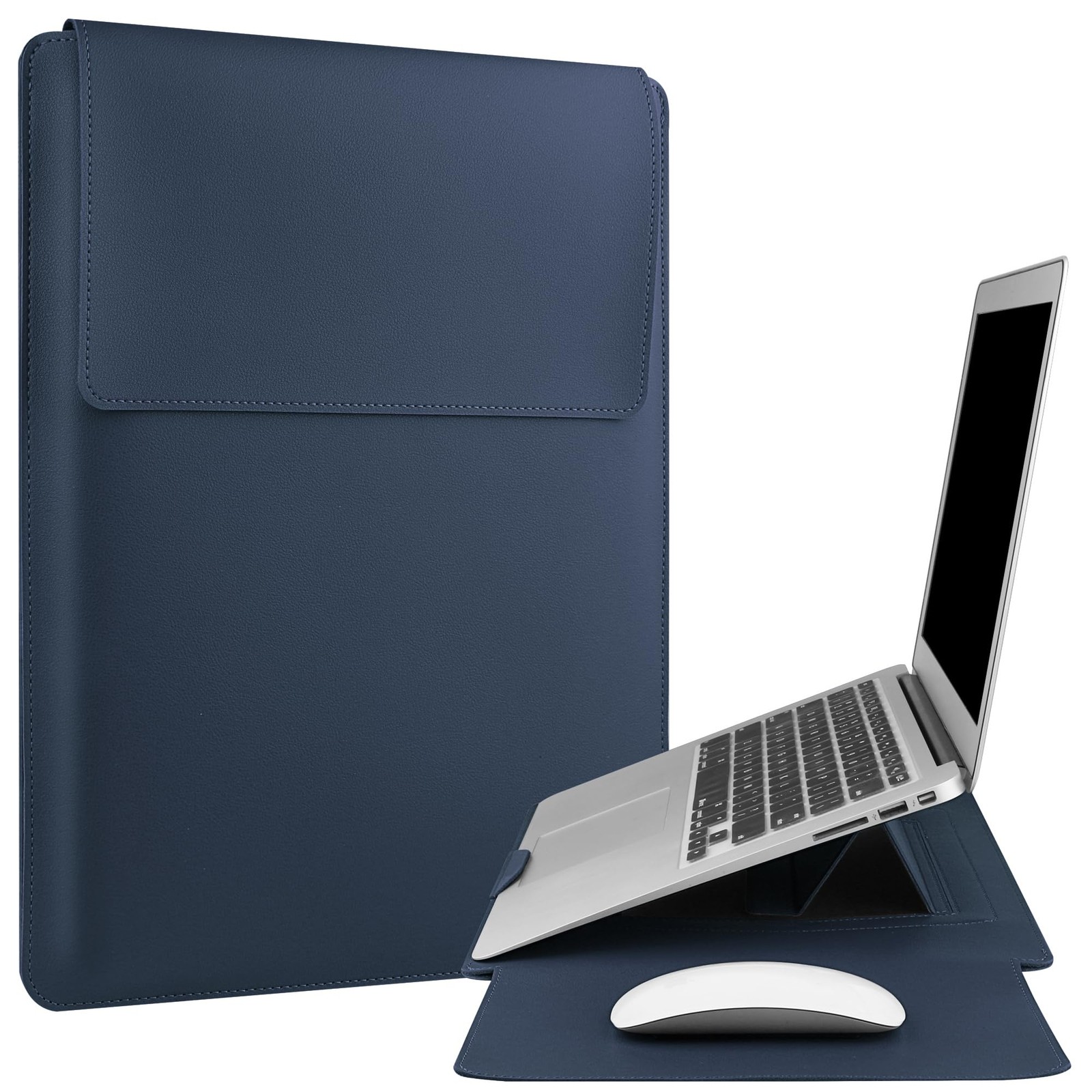 HoYiXi 13.3'' /13.6'' Laptop Sleeve Case Leather Bag with Stand Compatible with