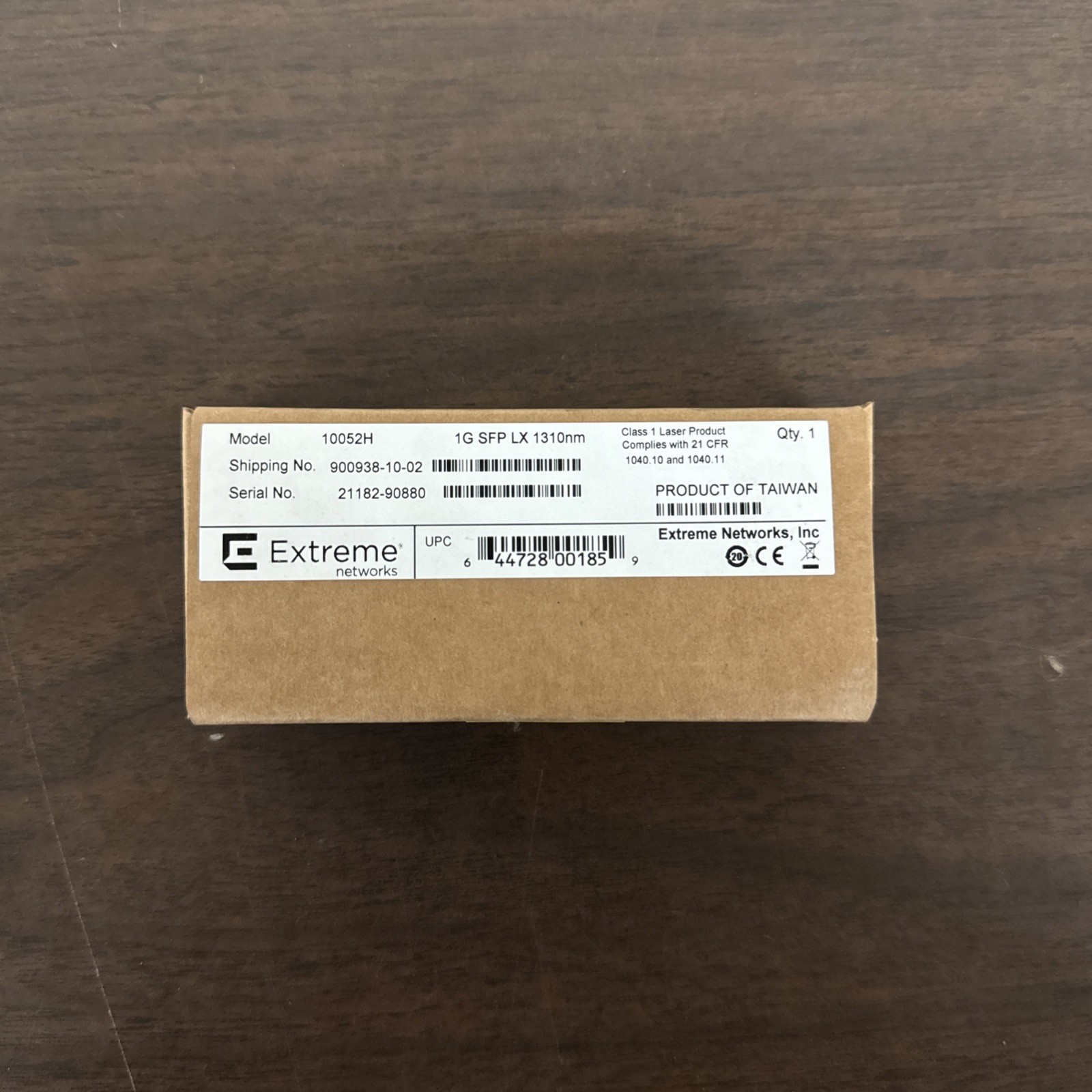 NEW Extreme Networks 10052H 1G-SFP LX 1310nm (SEALED)