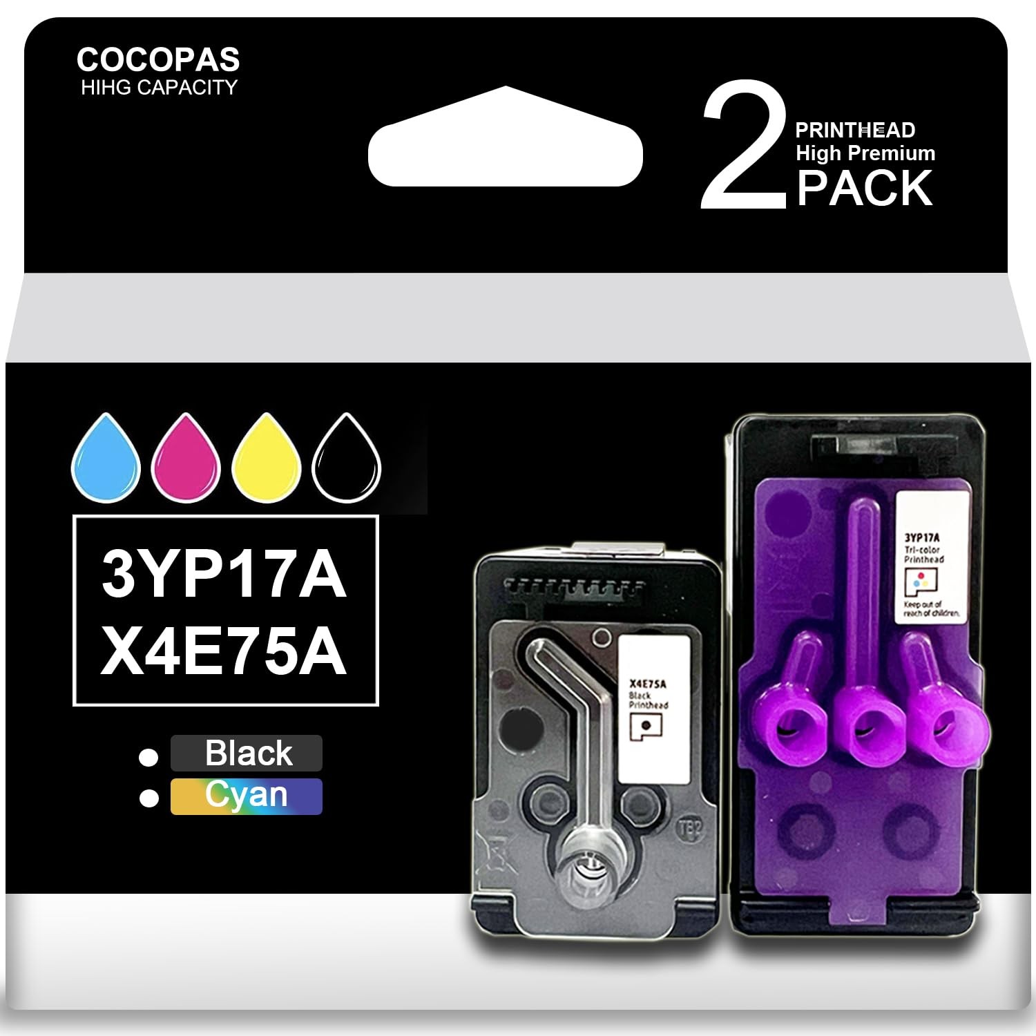 cocopas 3YP17A X4E75A Printhead for HP Smart Tank 660 670 700 6000 6001 7000