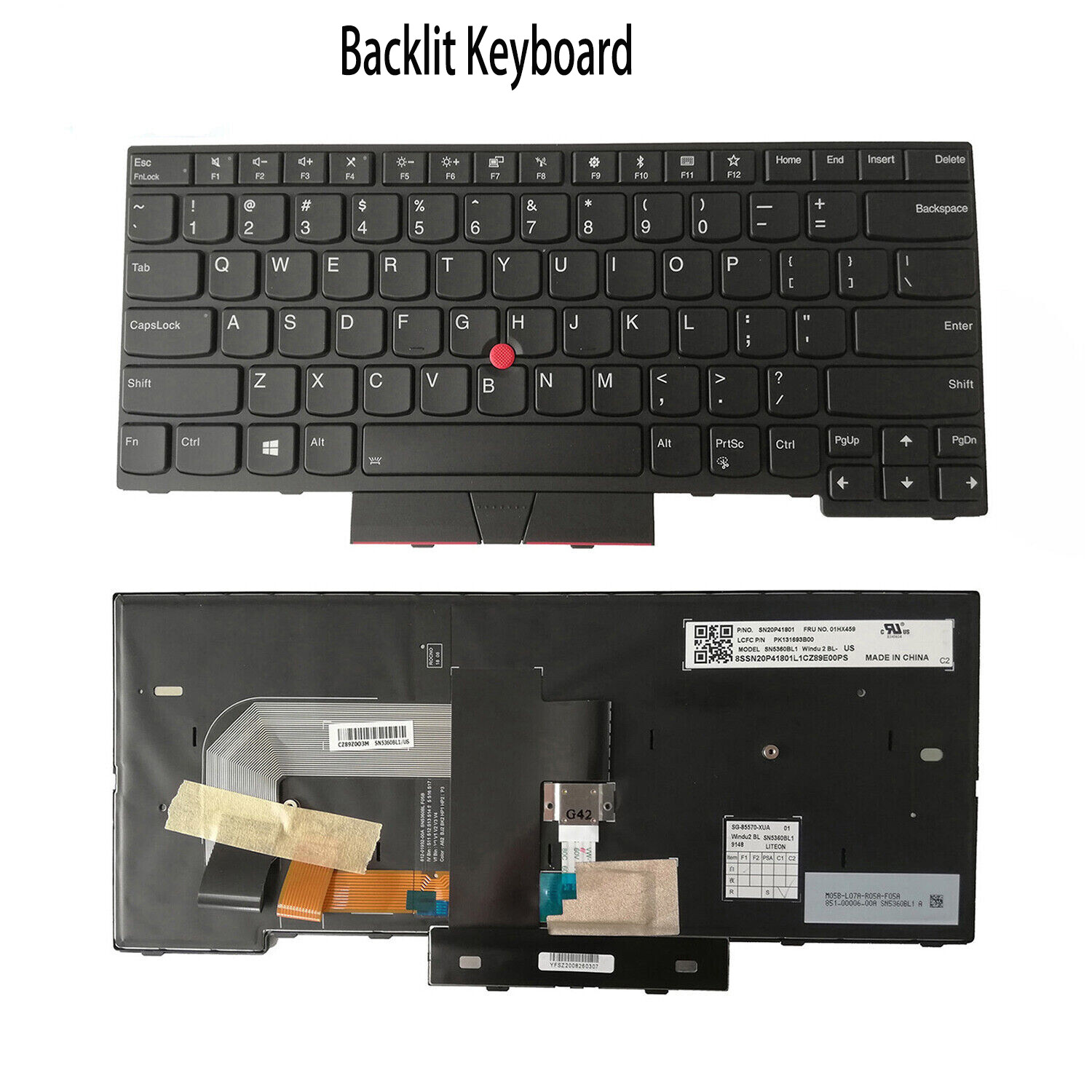 New For Lenovo Thinkpad T470 T480 Backlit US Keyboard 1AX569 01AX487 01HX499