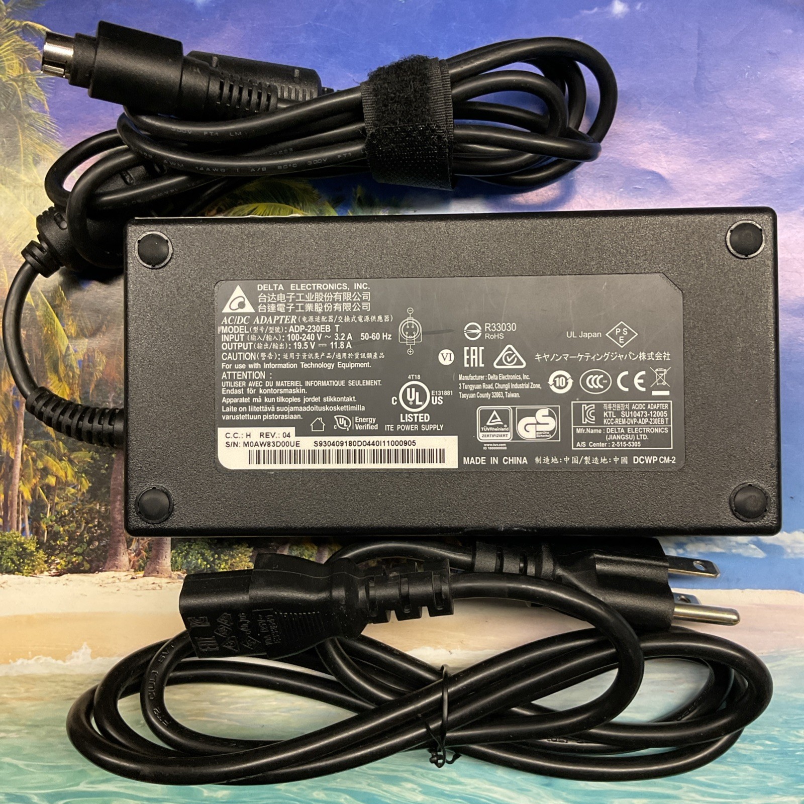 GENUINE DELTA ADP-230EB T MSI CLEVO 19.5V 11.8A AC POWER ADAPTER 