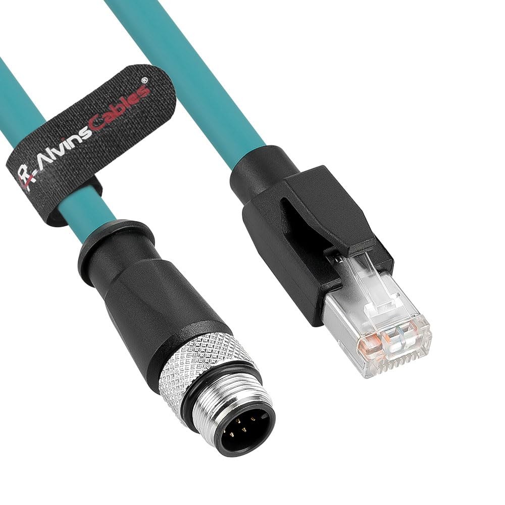 M12 A-Code 8 Pin Male to RJ45 Cat6a Ethernet Cable for Industrial Automation 3m