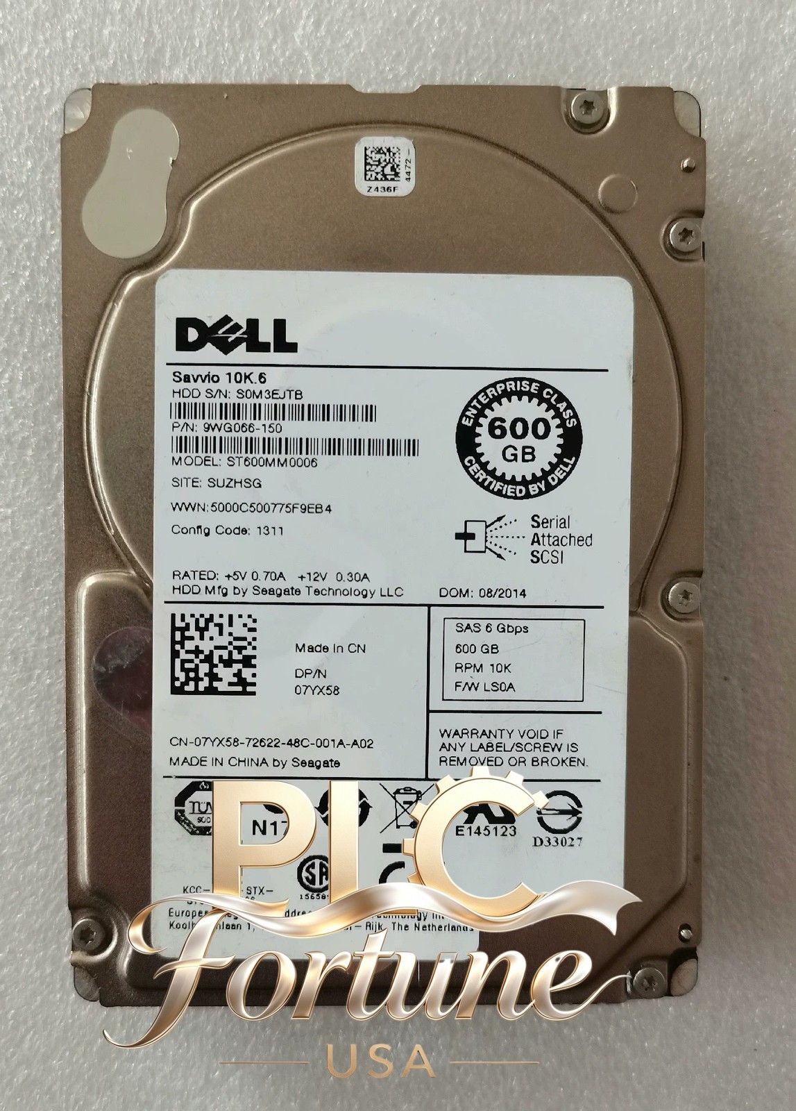 New Dell 07YX58 7YX58 ST600MM0006 600GB 10K 6Gb/s SAS 2.5" Hard Drive HDD