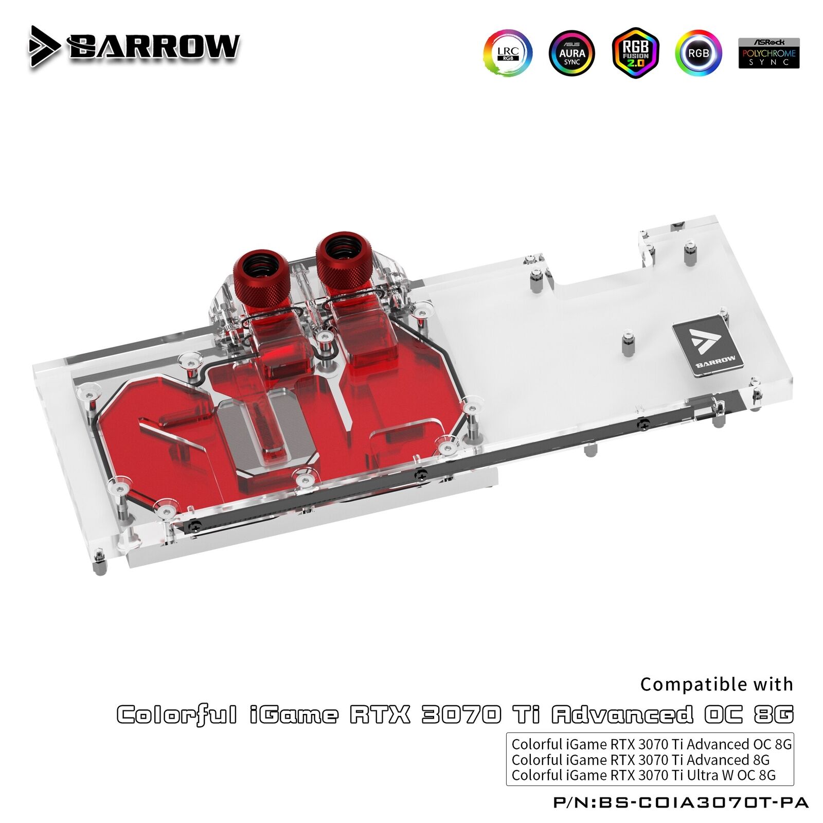 Barrow GPU Water Block Use For Colorful 3070Ti Advanced OC BS-COIA3070T-PA