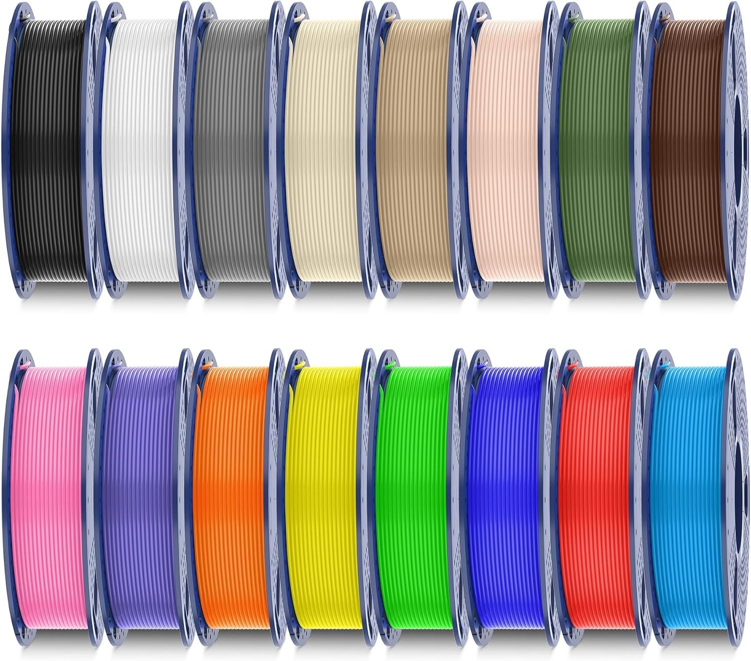 PLA plus Filament 16 Color Bundle Multicolor, 250G Each Spool, PLA+ 3D Printer F