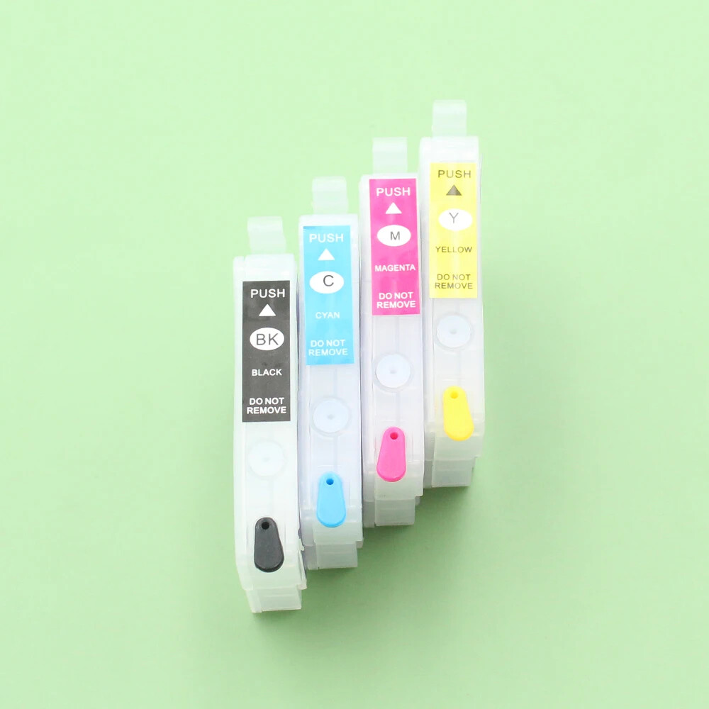 4pc Refillable Ink Cartridge With Chip For Eps WF-2010W 2510WF 2520NF printer