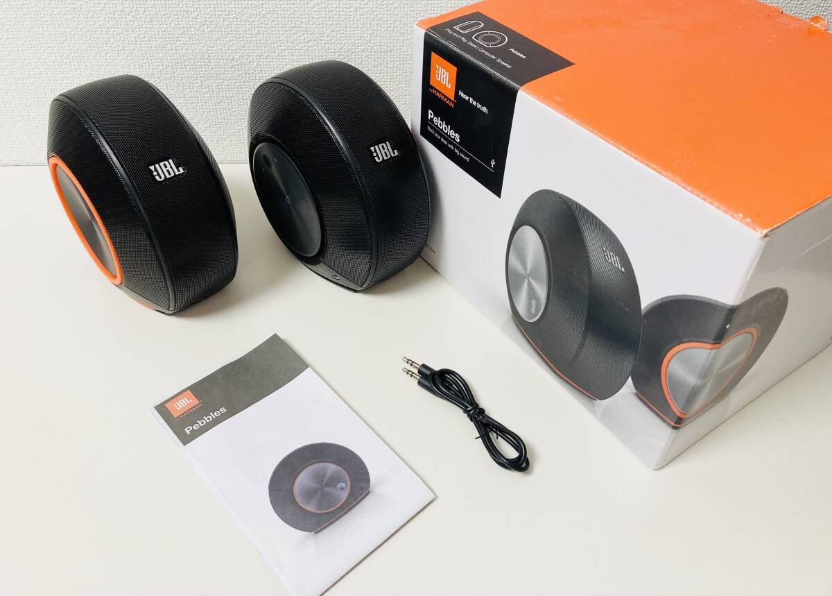 NEW JBL Pebbles Bass Powered Speaker PEBBLESBLKJN USB DAC Black  From Japan