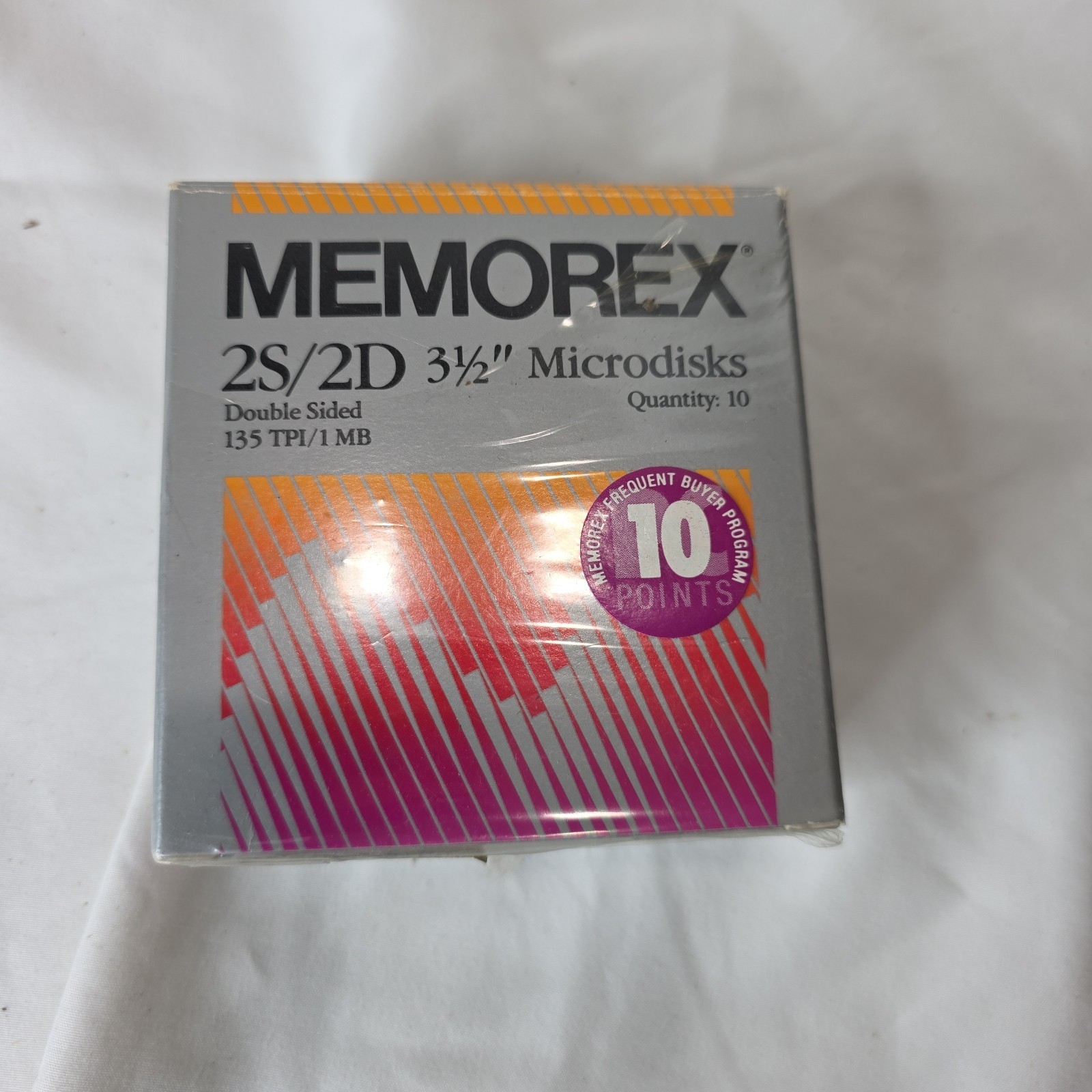 5 Memorex 3.5" 2S/2D Double Sided Micro Disks 135 TPI/1 Original Box Vtg 1992