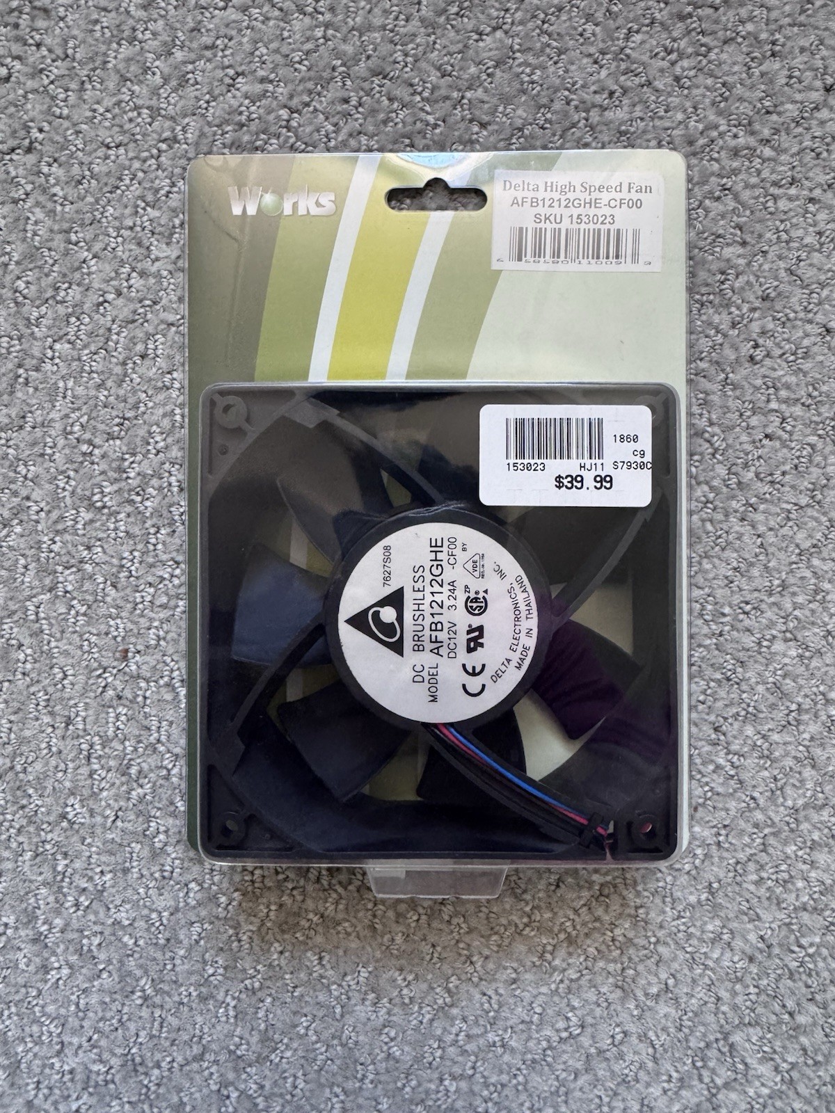 Delta AFB1212GHE-CF00 High Speed 120mm Fan 5200 RPM 241 CFM Dual Ball New
