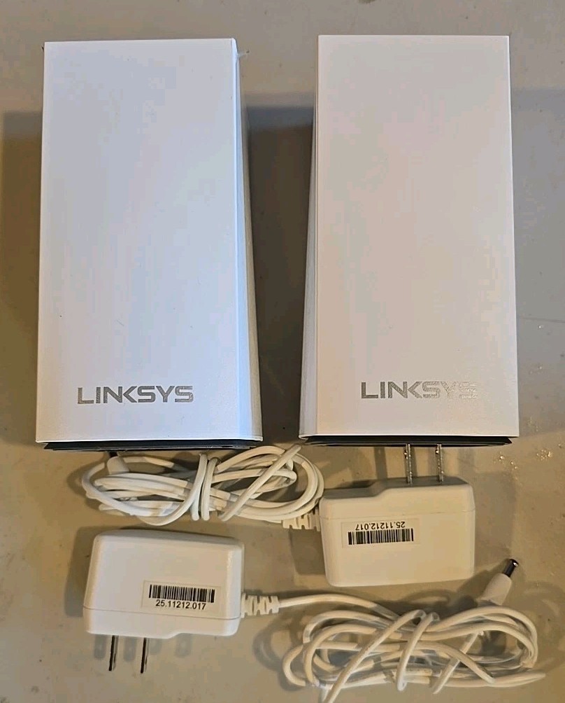 Set Of 2 Linksys VLP01 Velop Dual Band AC1200 Wireless Mesh Wifi Router - White