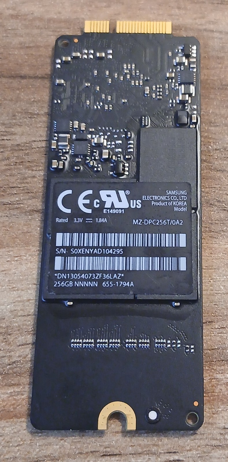Genuine OEM Apple MacBook Pro Samsung 256GB SSD MZ-DPC2560/0A2 Wiped/Tested