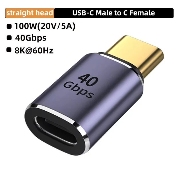 USB C 40Gbps 100W 8K 60Hz Right Angle USB4 Type C Adapter OTG