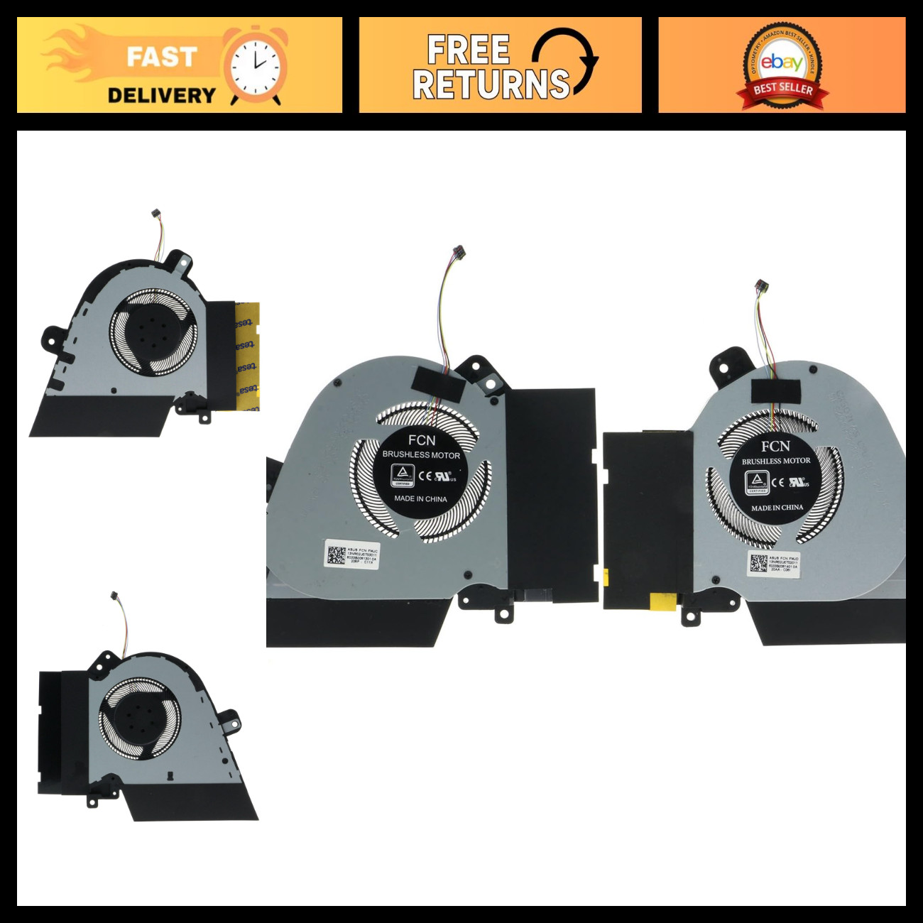 High-Performance Replacement CPU & GPU Cooling Fan for ROG Zephyrus GU502 Series