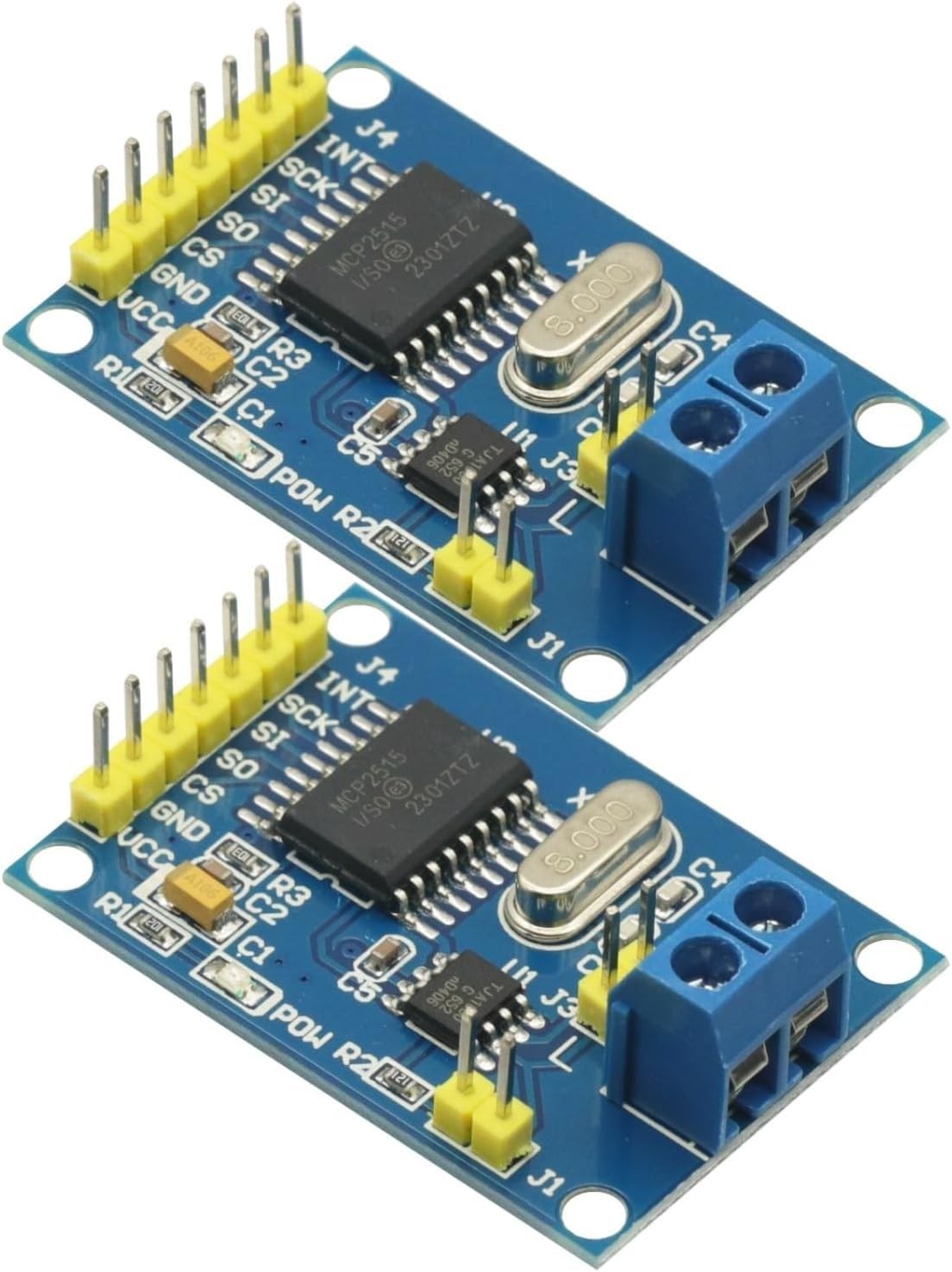 2Pcs MCP2515 CAN Bus Module with TJA1050 SPI Receiver