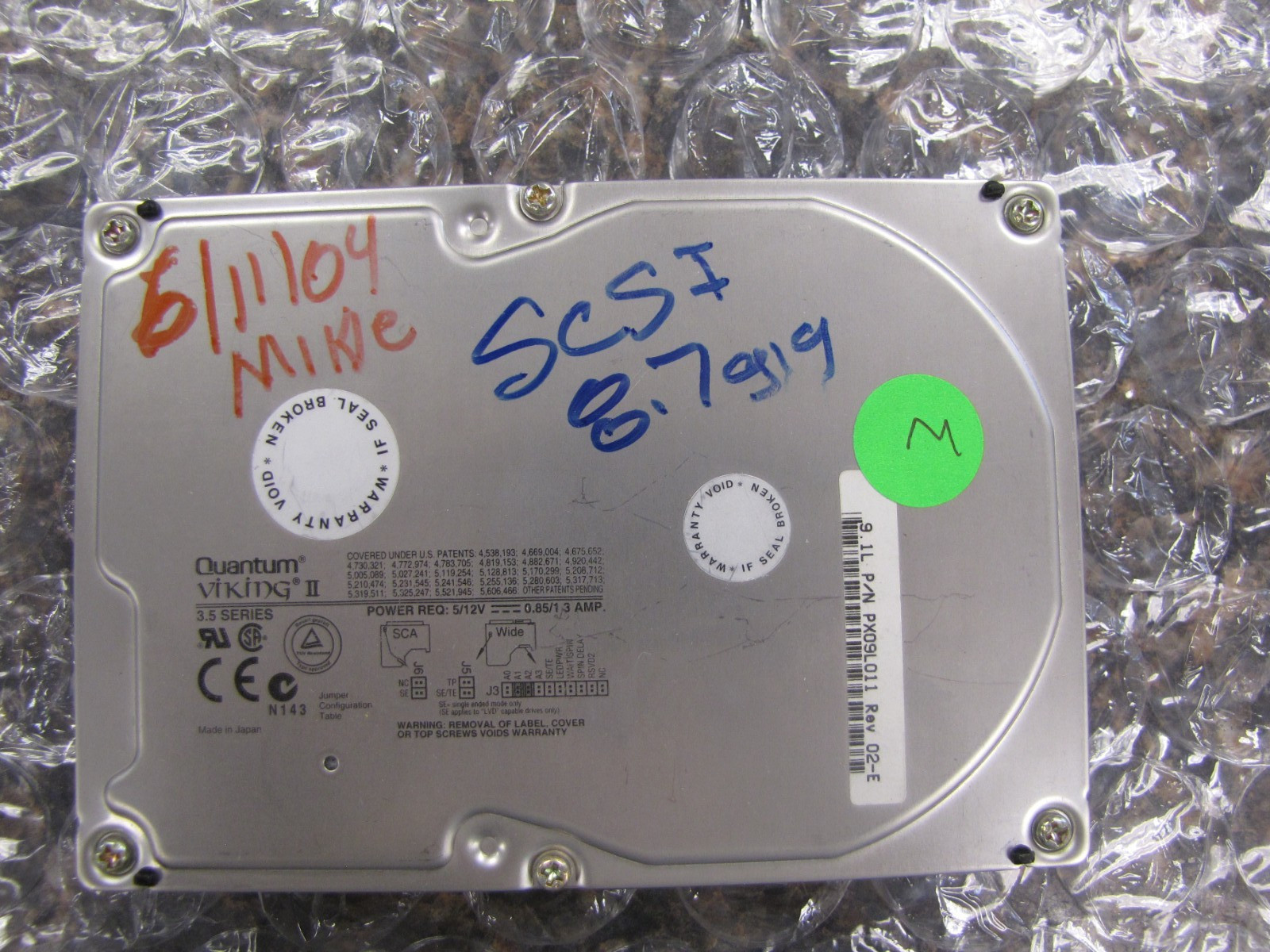 QUANTUM VIKING II 9.1L PX09L011 9.1GB 68 PIN SCSI HARD DISK DRIVE -TESTED- NM12