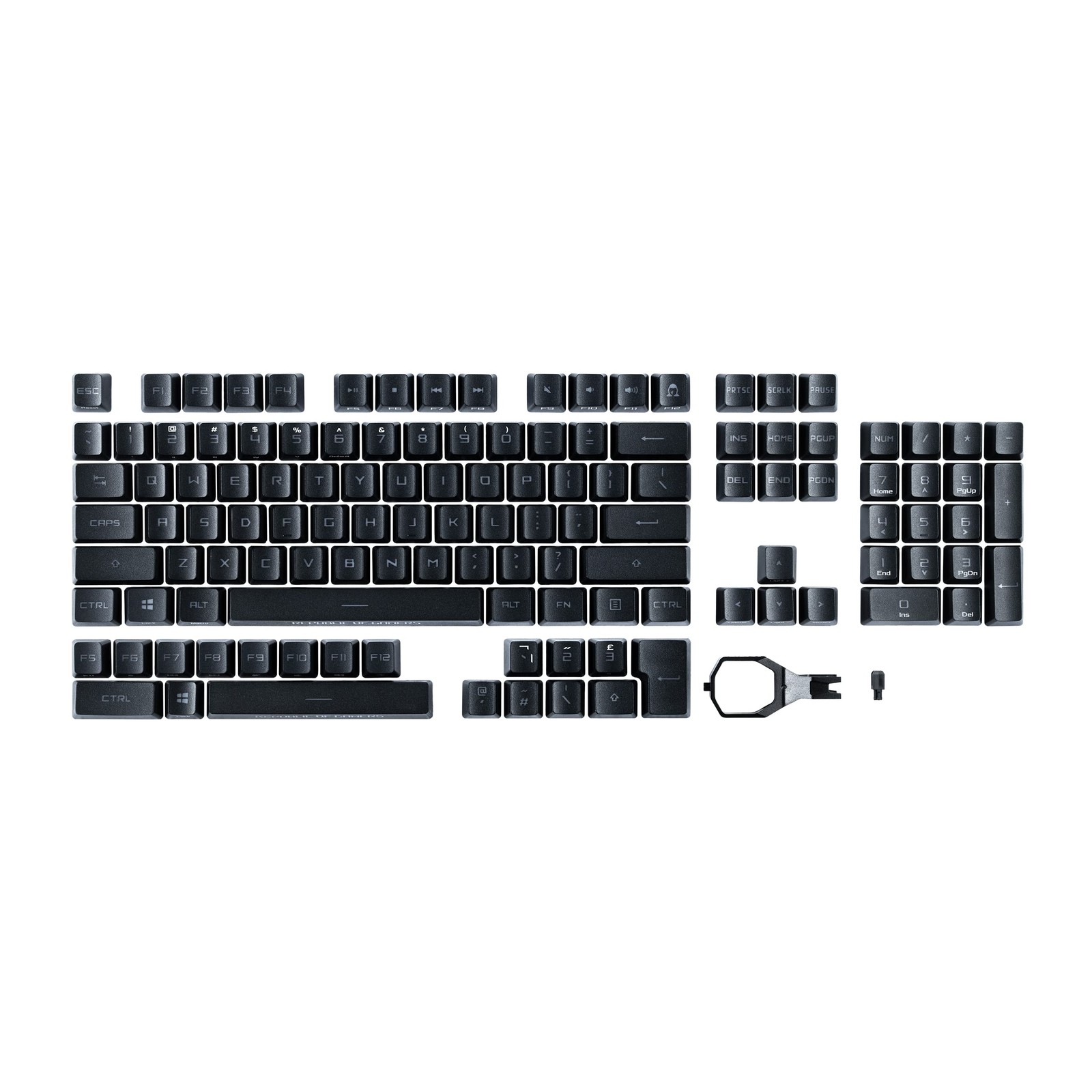 ASUS ROG PBT Doubleshot Keycap Set Black ROG RX Switch