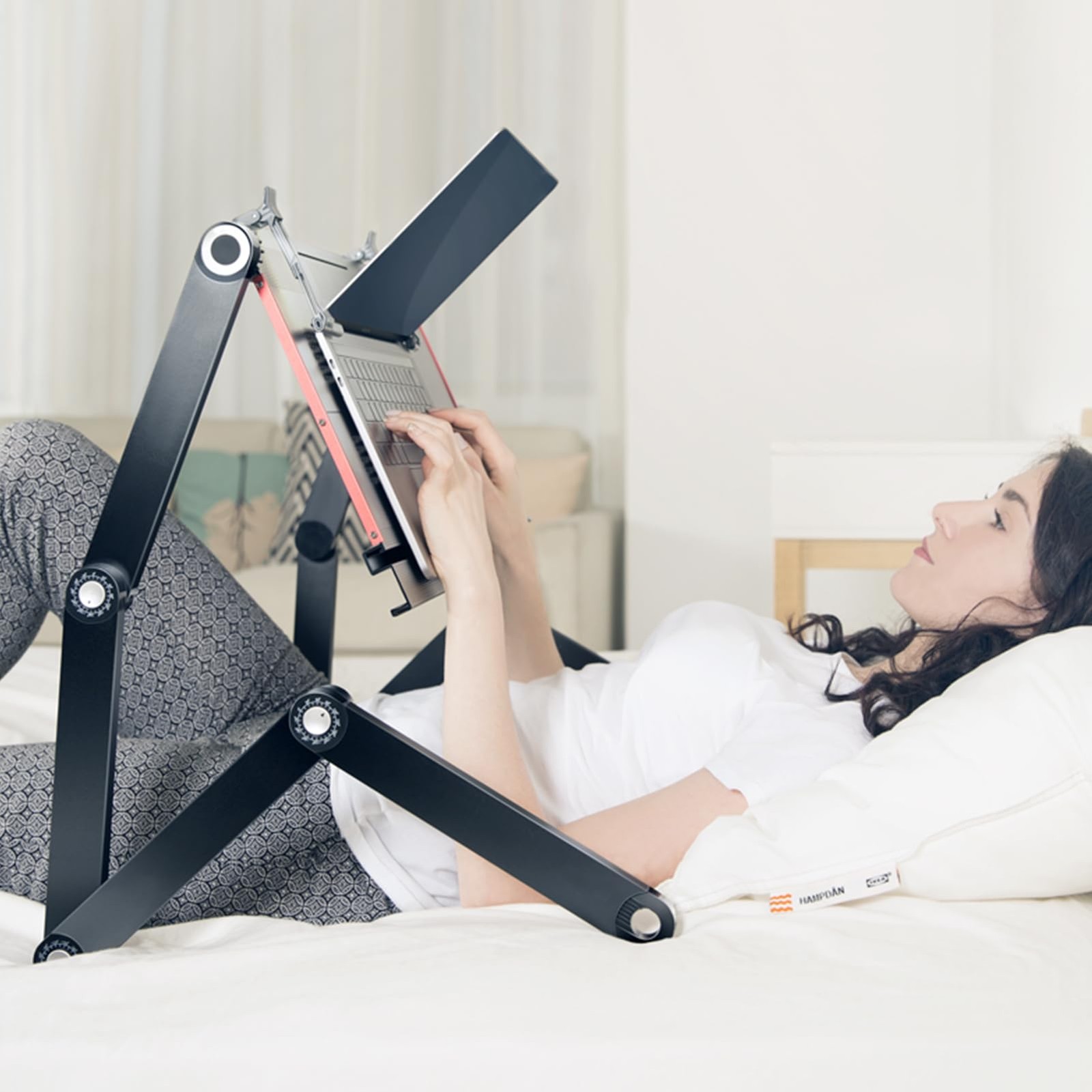 Hifoxcc Foldable Laying Down Desk - Adjustable Height, Laptop Stand for Couch