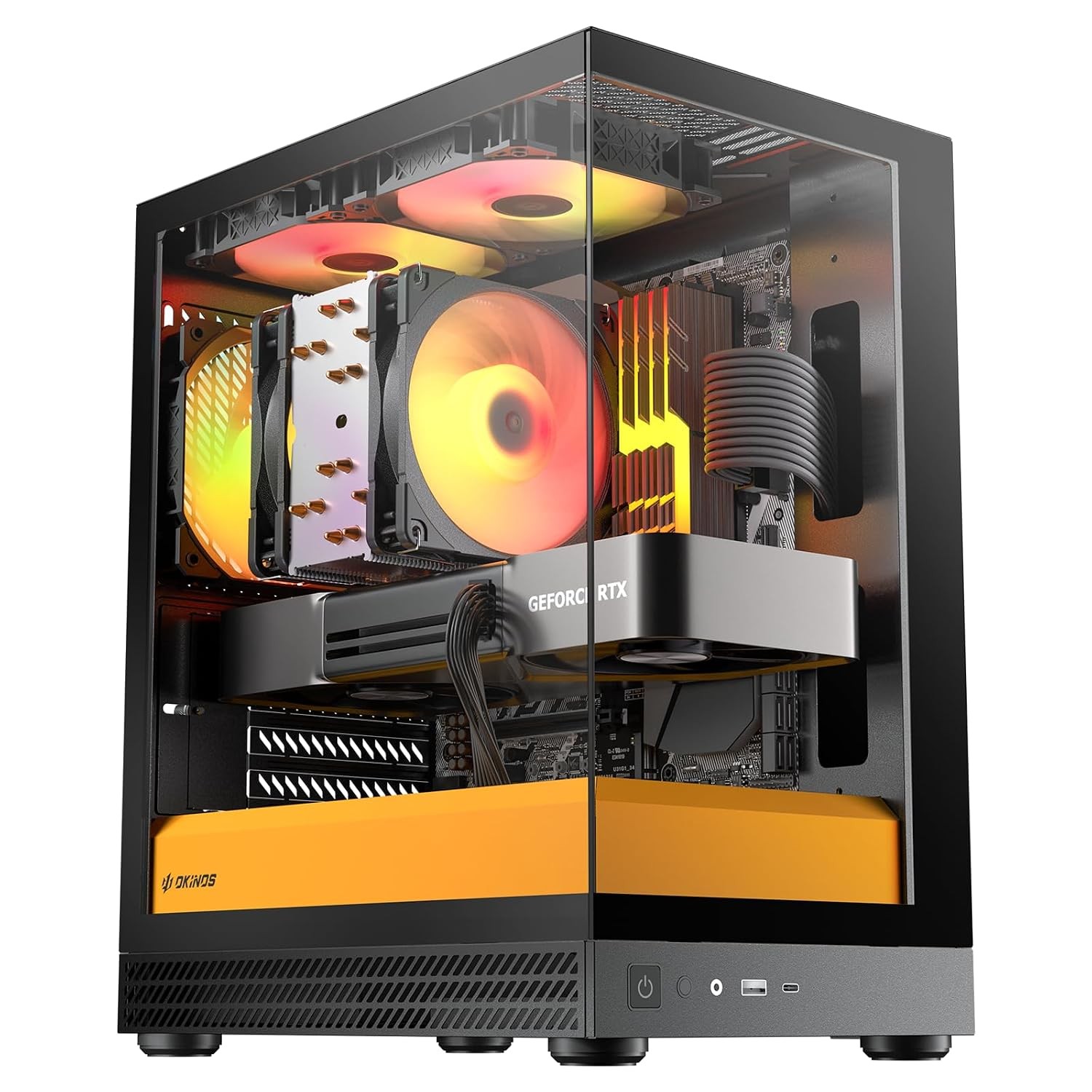 Okinos Aqua UNO Micro ATX Case, No Radiator Support, Max GPU Length 309mm, Quick