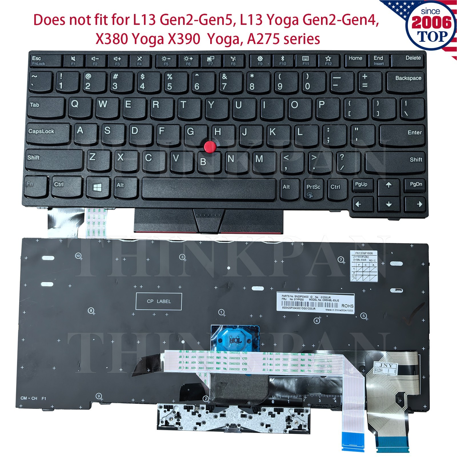 New US Keyboard for Lenovo ThinkPad A285 X280 X390 X395 X13/ L13/ L13 Yoga Gen 1