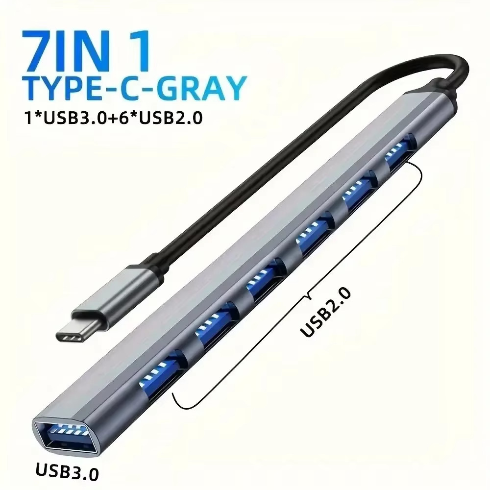 USB-C Hub 8 in 1 Type C Male To 4K HDMI USB Type C Female Ports For PC Laptop