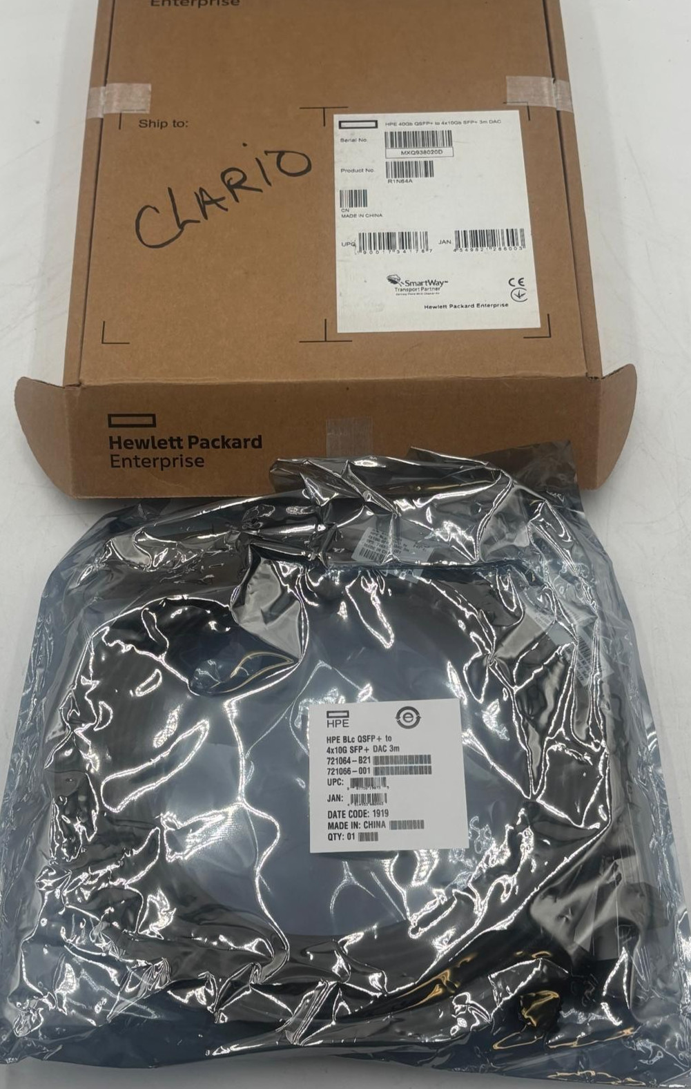 HPE 721064-B21 40G QSFP+ 4x10G 3M cable