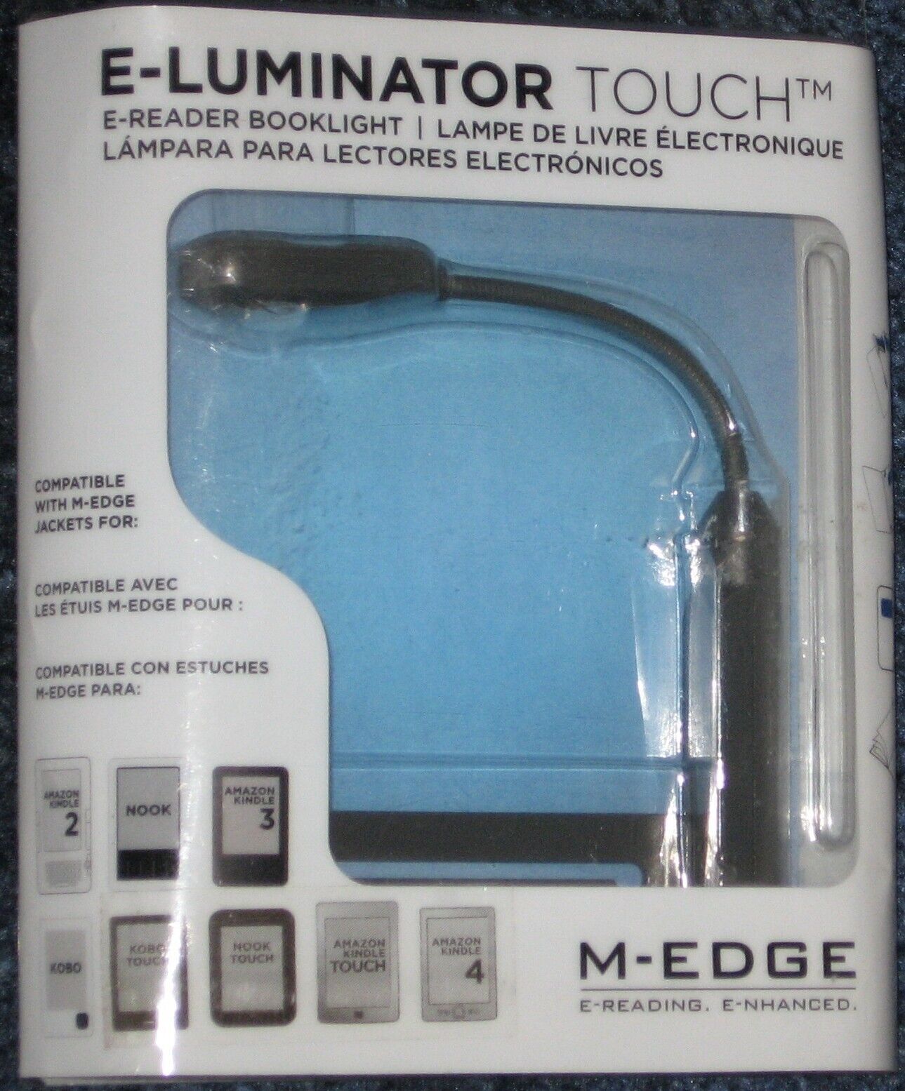 M-Edge E-Luminator Touch E-Reader Booklight for Amazon Kindle Kobo Nook NEW MIB