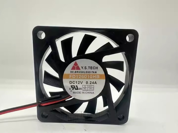 Y.S.TECH FD126010HB 6010 DC12V 0.24A 6CM 2-wire silent cooling fan