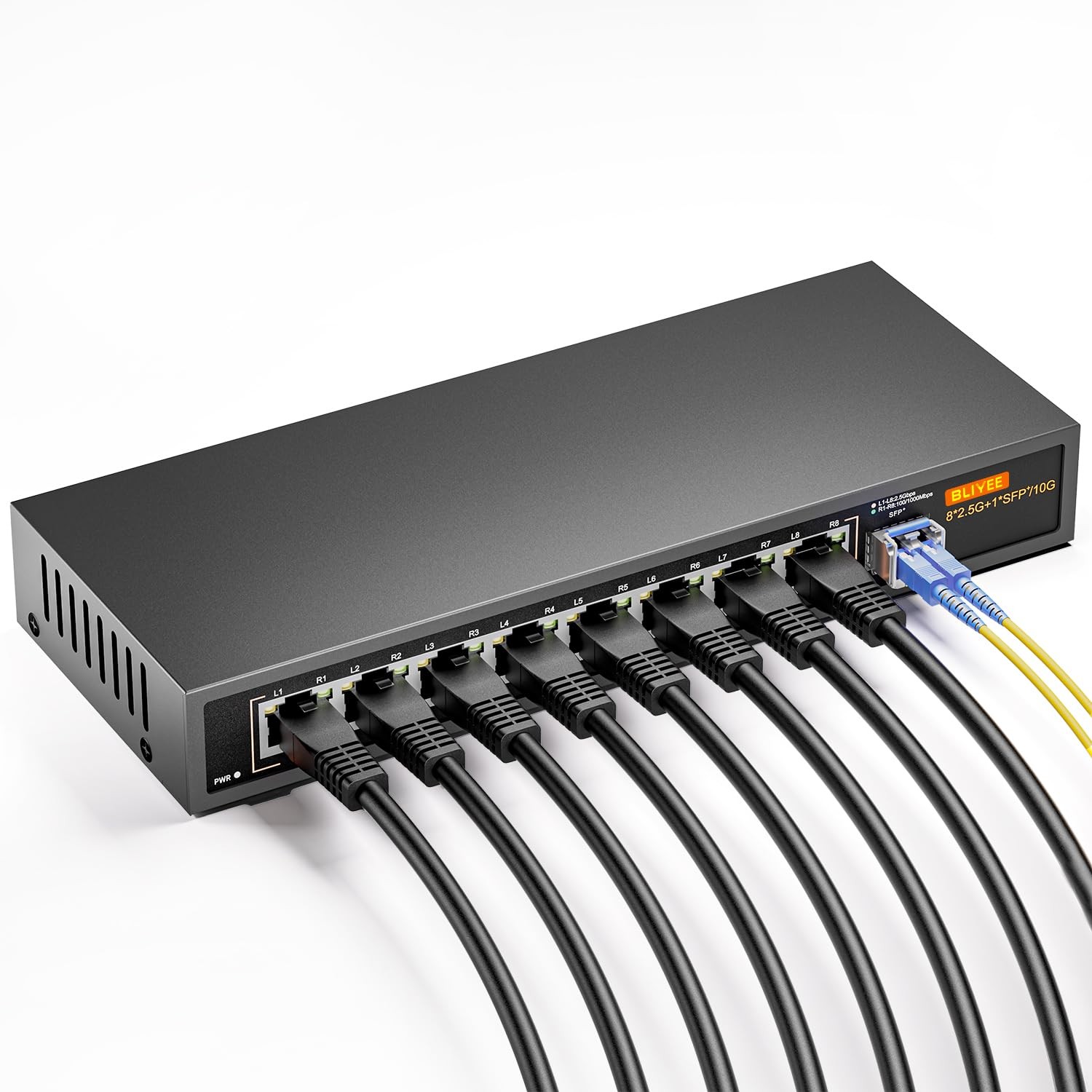 8Port 2.5GB Ethernet Switch, Unmanaged 2.5G Gaming Network Switch | 8 x 2.5BA...