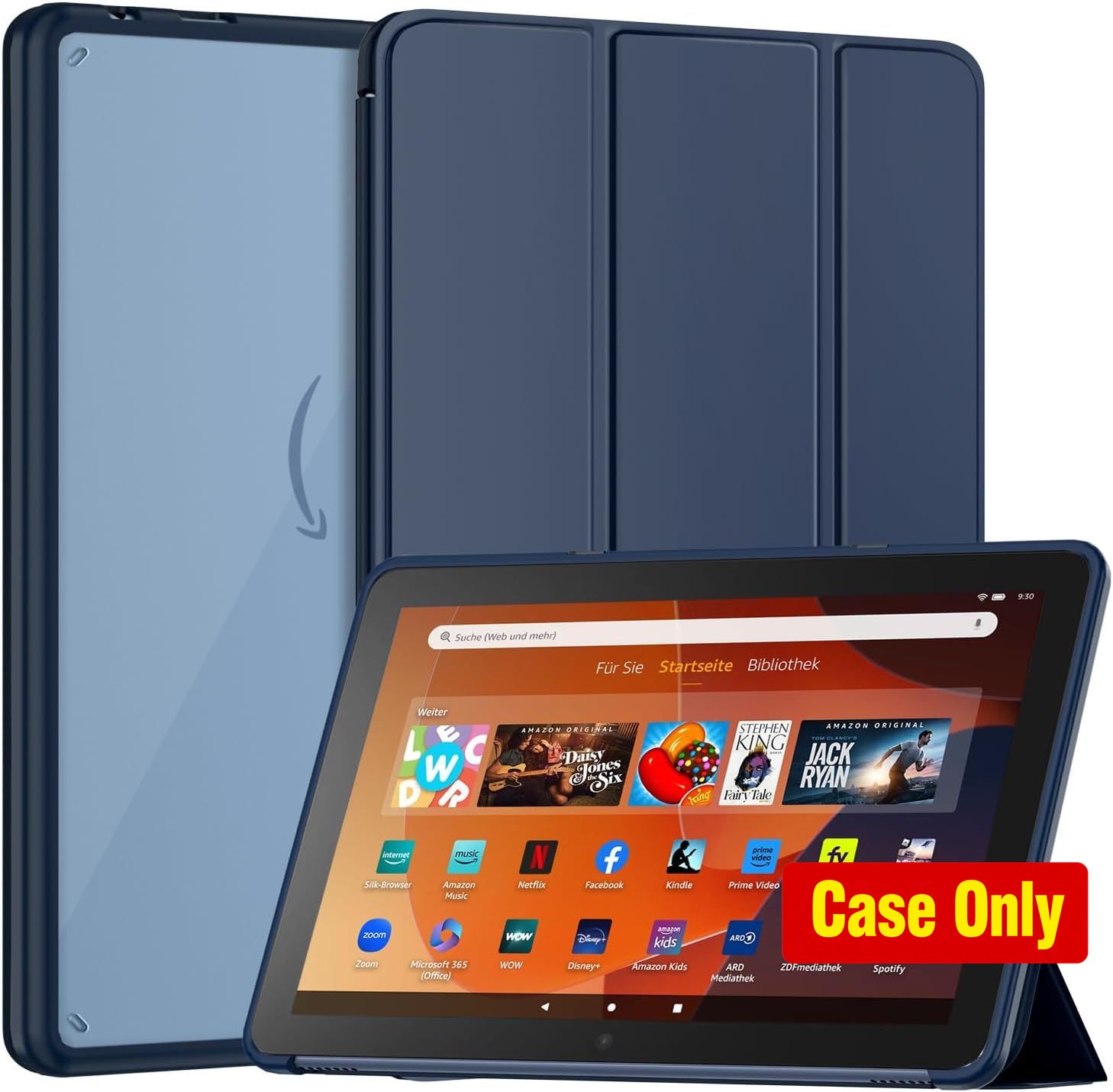 Case for Fire HD 10 Tablet 13th Gen, 2023 - Stylish PU Leather Trifold Cover