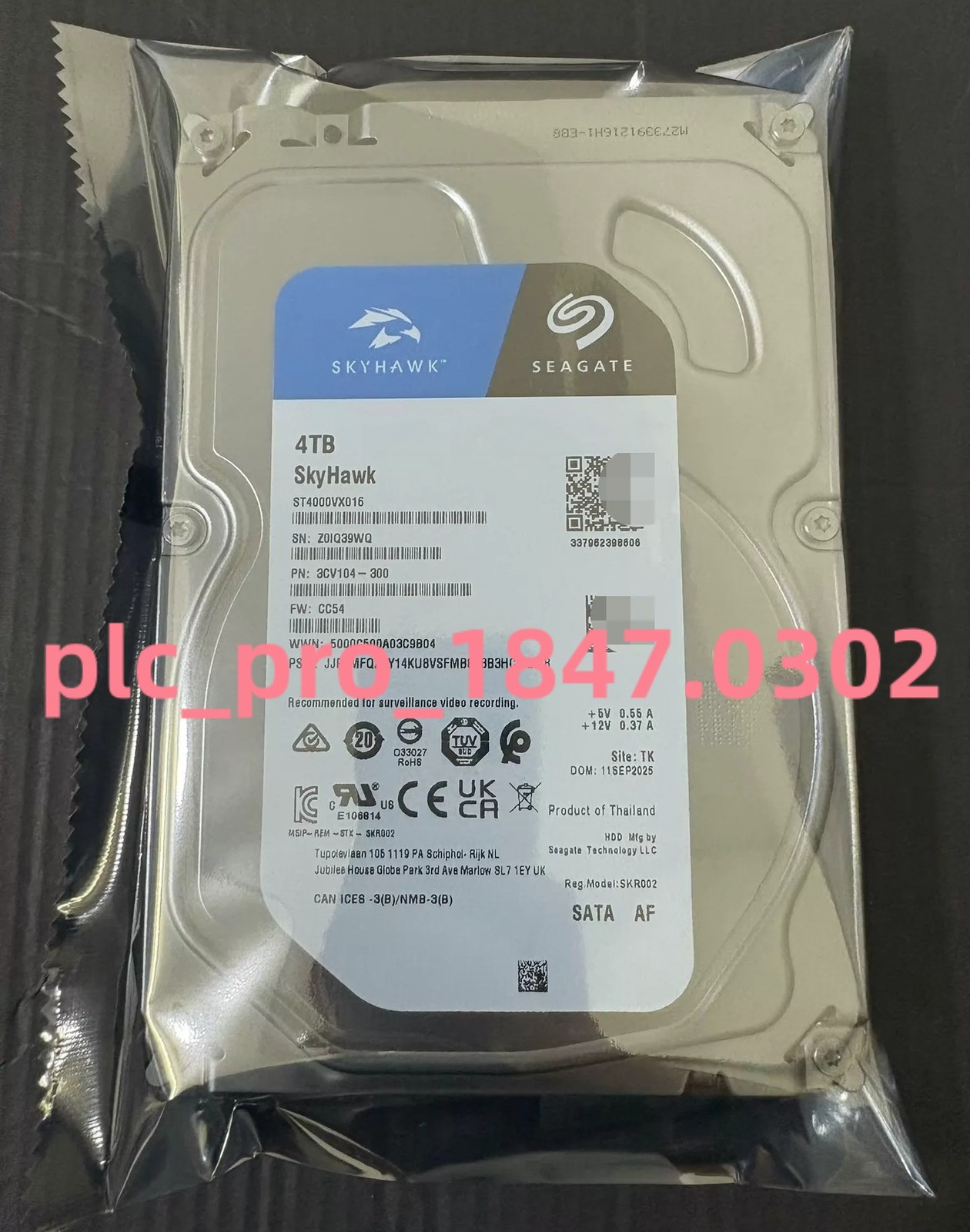 New Seagate ST4000VX016 SkyHawk 4TB 3.5" SATA 6Gb/s Surveillance HDD 256MB Cache