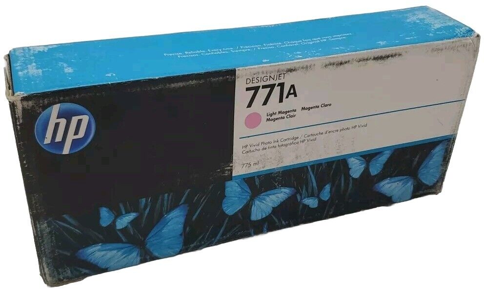 Genuine HP 771A Light Magenta Photo Ink Cartridge B6Y19A Z6200 Z6800 ~New Sealed