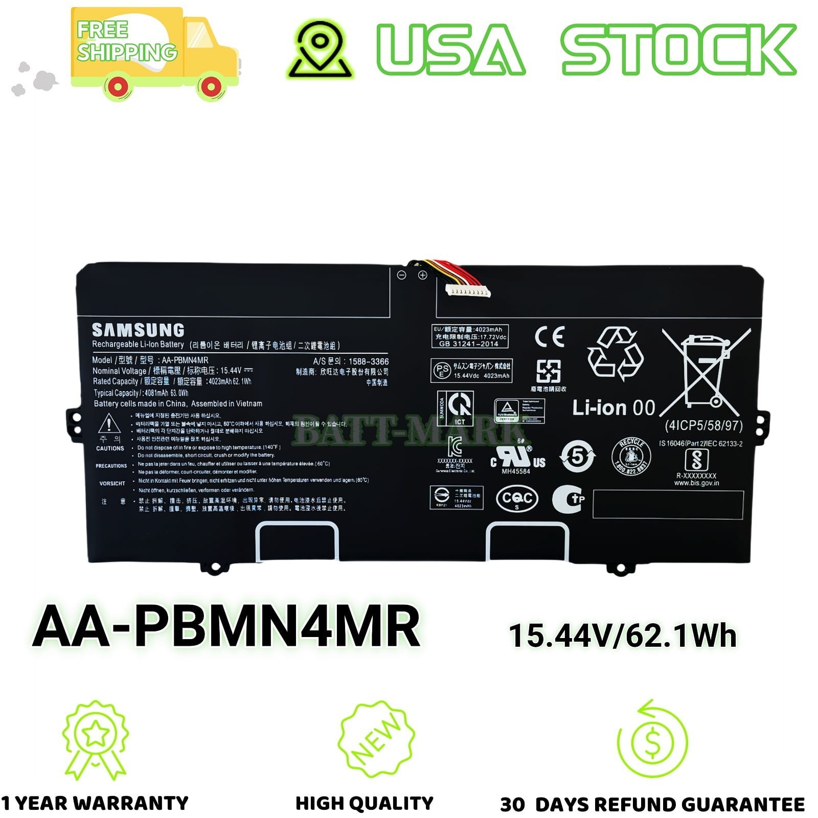 AA-PBMN4MR 63W Genuine Battery For Samsung Galaxy Book Pro 360 NP930XDB NP930XED