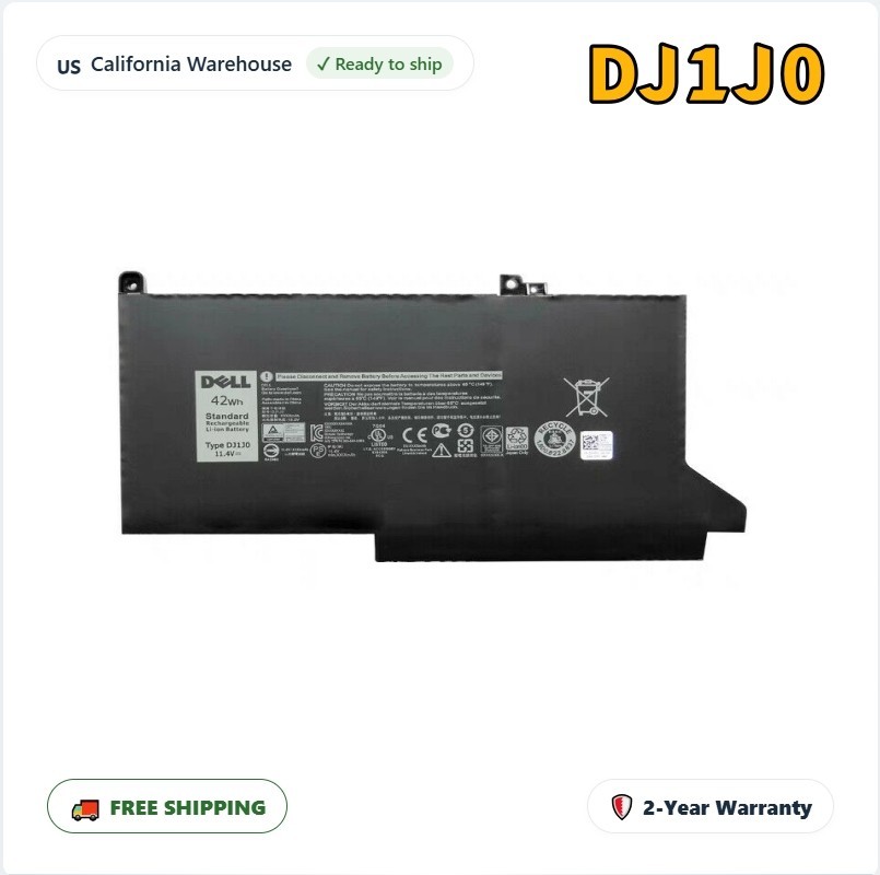Genuine OEM DJ1J0 Battery Dell Latitude 12 7280 7290 13 7380 7390 14 7480 7490