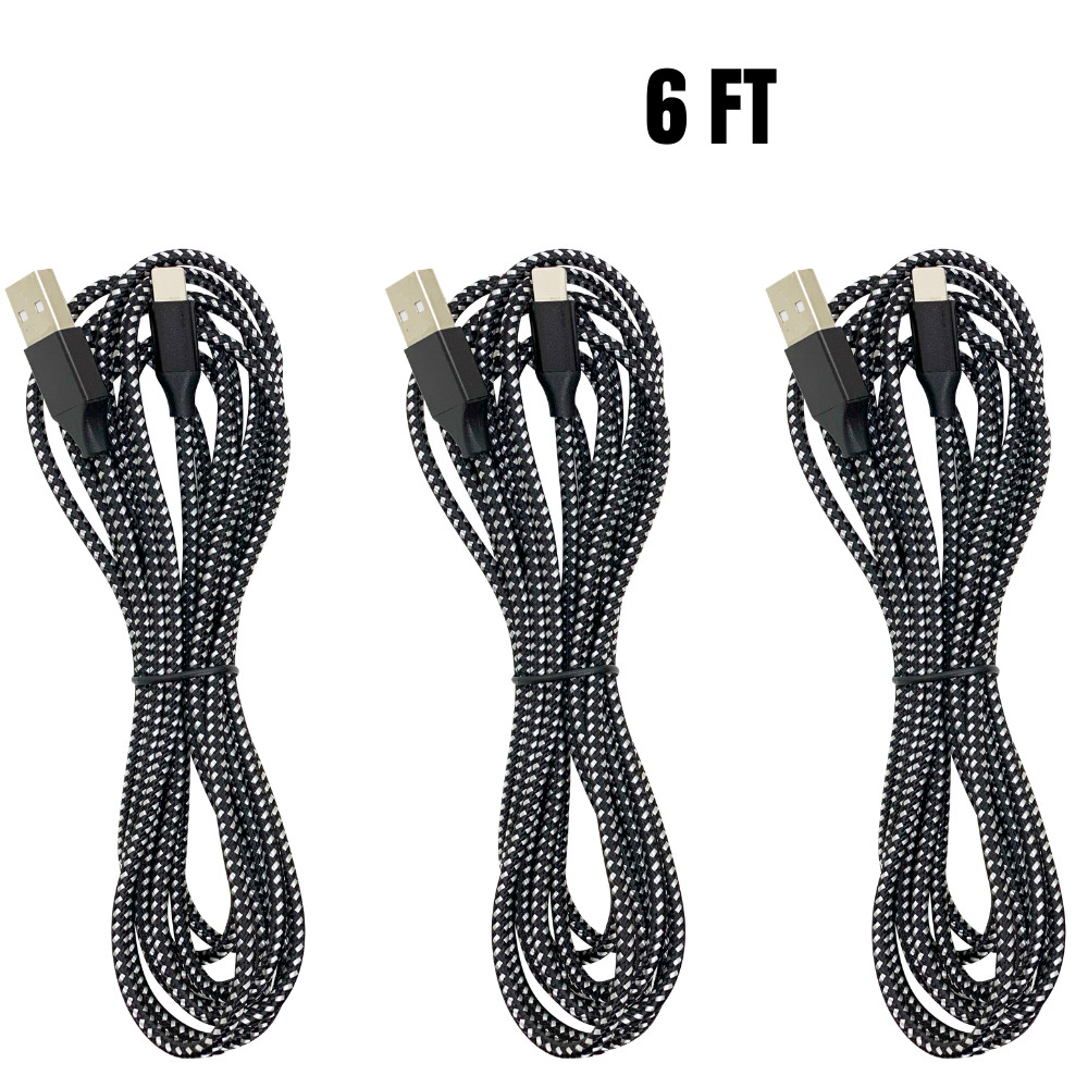 3/6Pack Braided Fast Charger Cable Charging Cord For iPhone 14 13 12 11 Pro XR