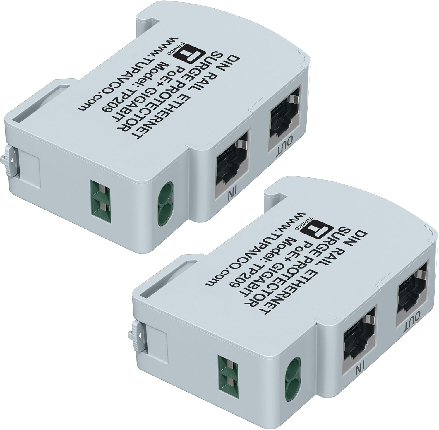 DIN Ethernet Surge Protector Rail Mounted Gigabit - Compatible with Poe