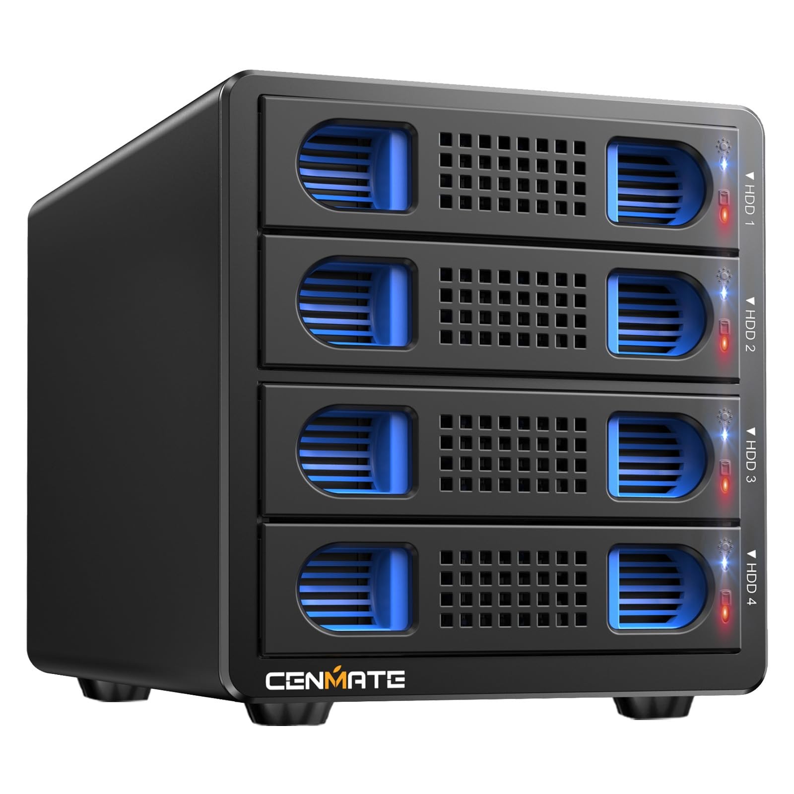 CENMATE 4 Bay Hard Drive Enclosure with Cooling Fan for 2.5/3.5" SATA...