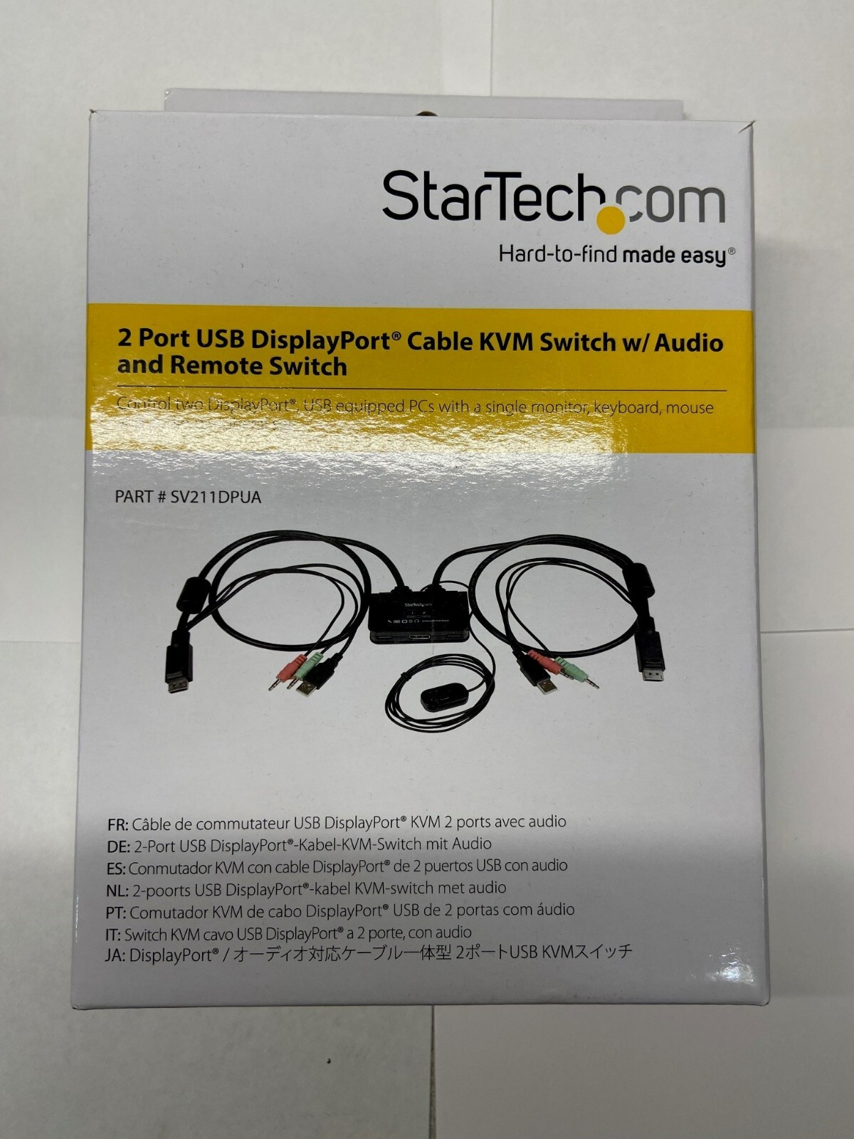 StarTech, SV211DPUA 2-Port USB DisplayPort Cable KVM Switch w/ Audio and Remote